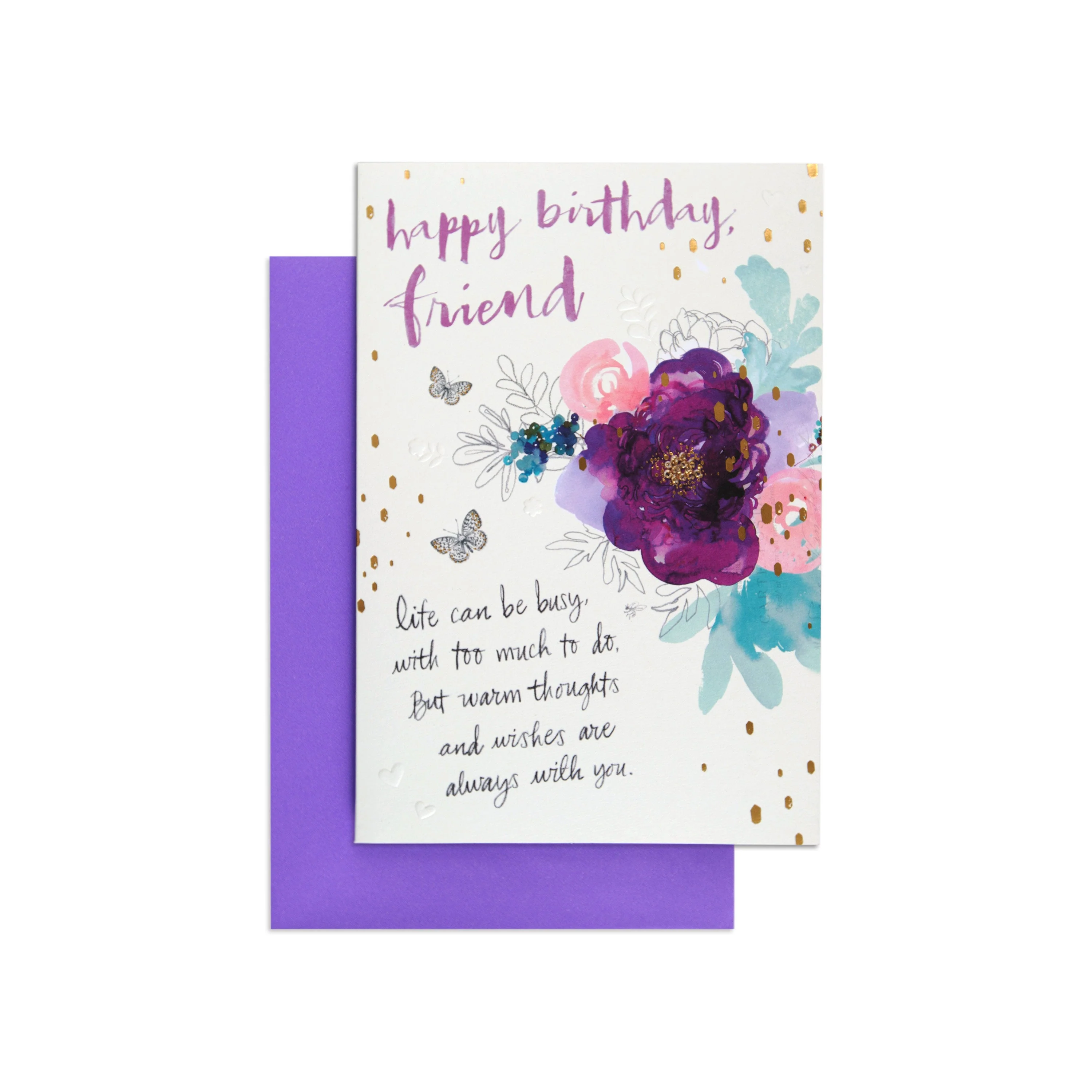 Far Away But Not Far Apart Colourful Floral Birthday Card - Image 3