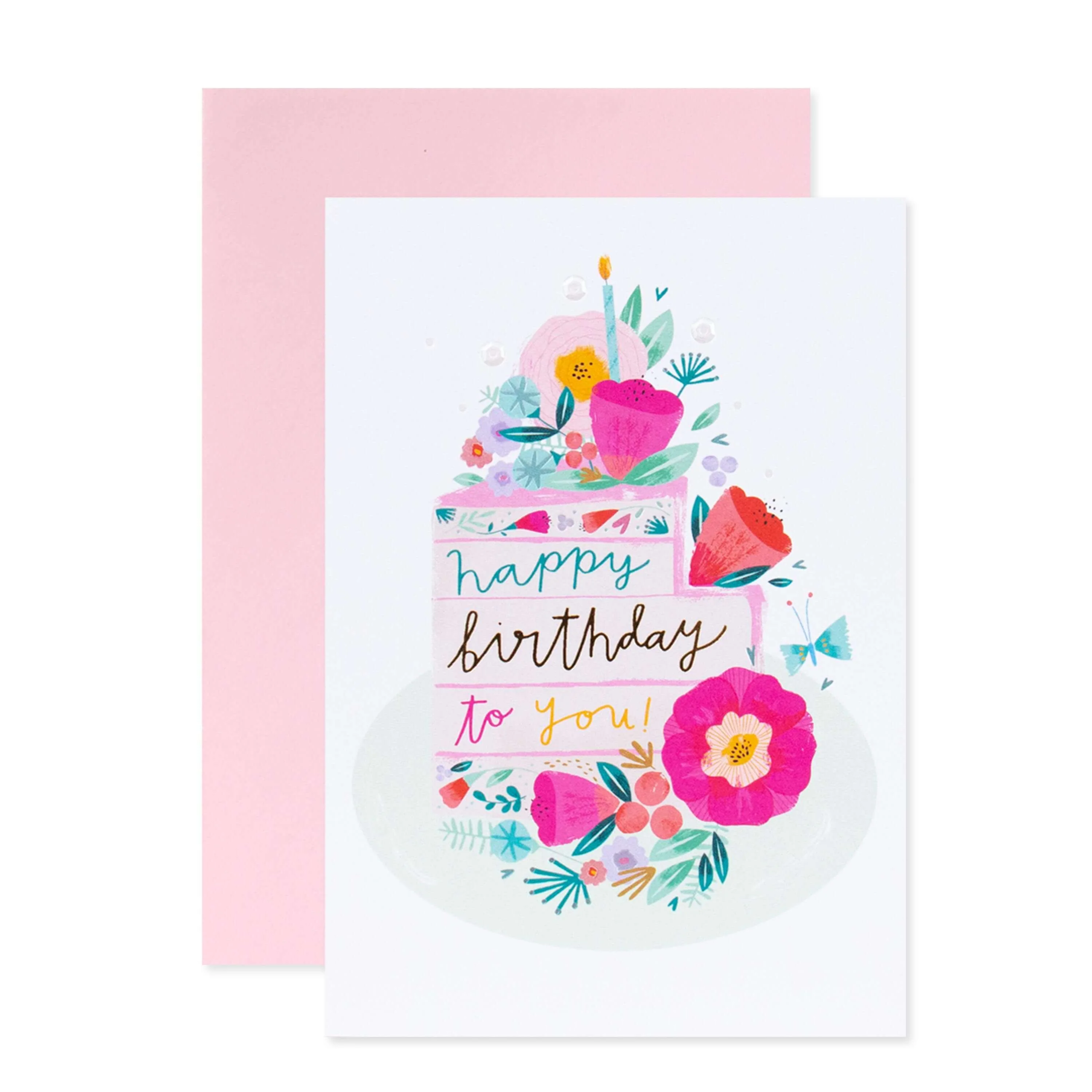 Connections from Hallmark Birthday Card - Floral Cake - Image 3