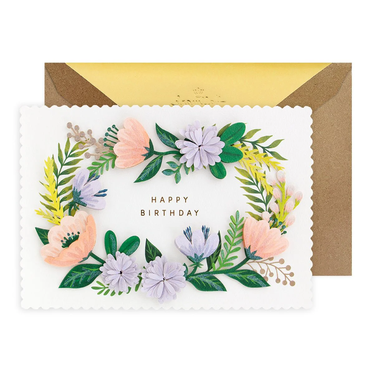 Hallmark Signature Birthday Card - Floral Wreath - Image 3
