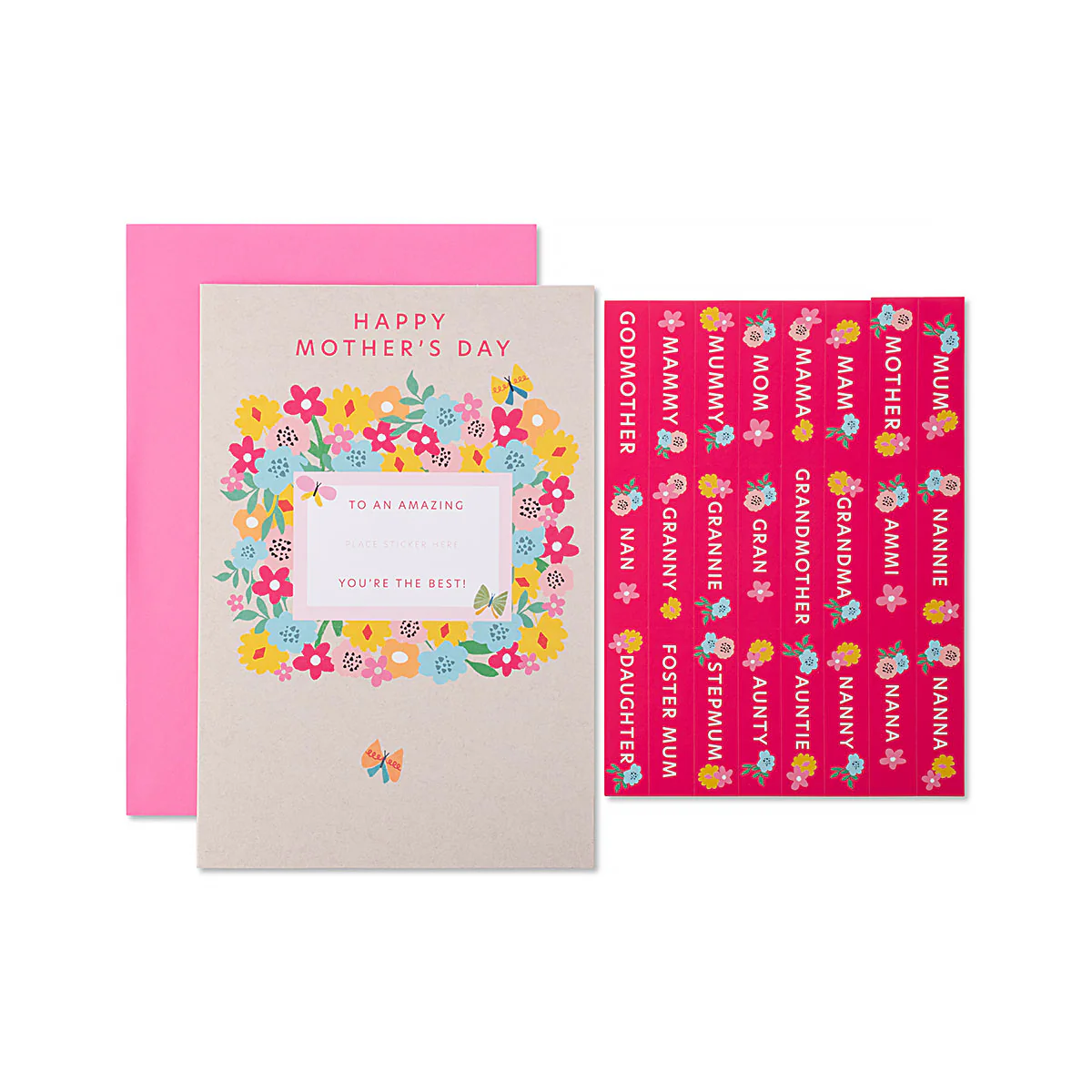 Hallmark Mother's Day Card - Make it personal! Choose your recipient from stickers included to personalise your card perfectly - Image 3