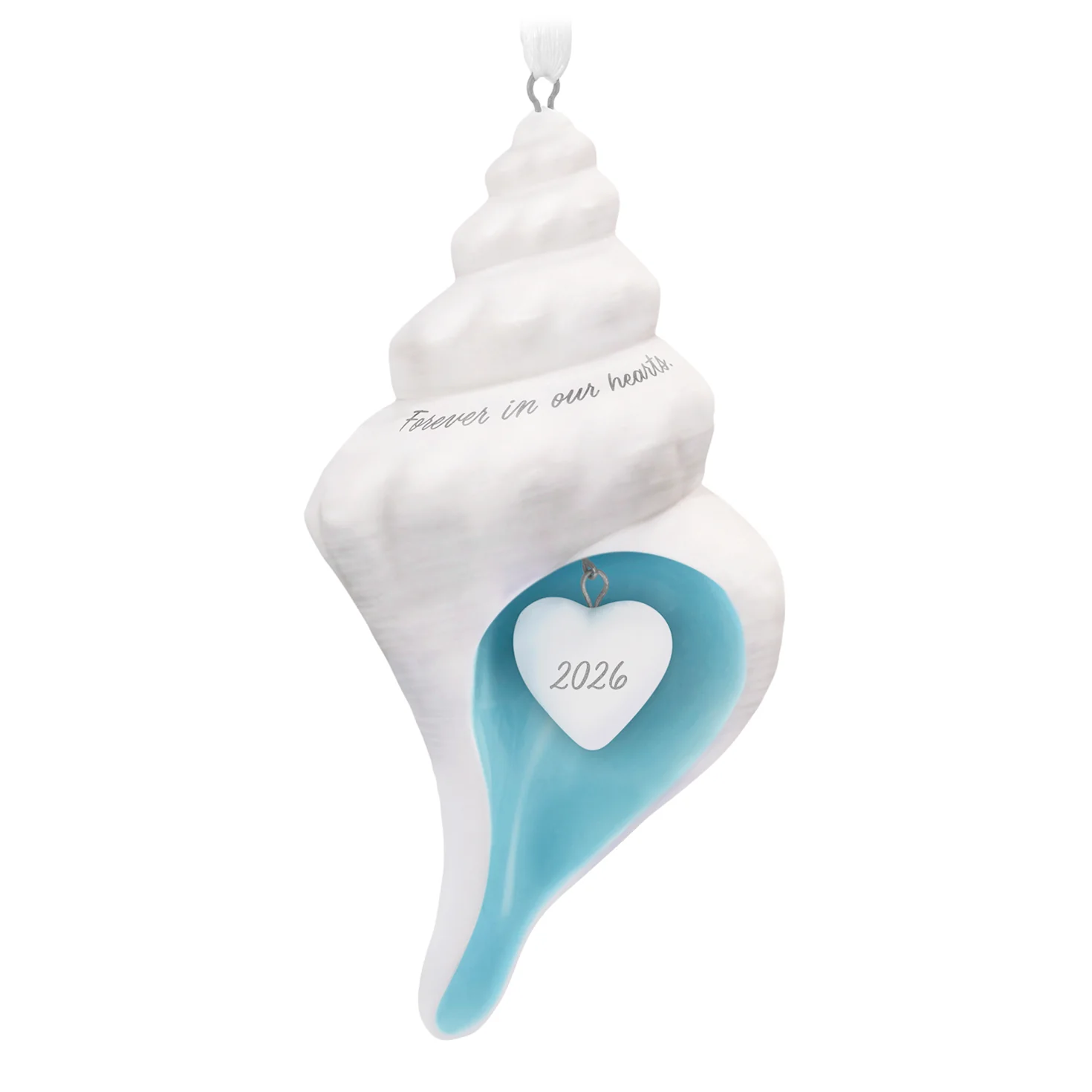 Forever in Our Hearts Shell 2026, Porcelain — 2026 Hallmark Keepsake Christmas Ornament