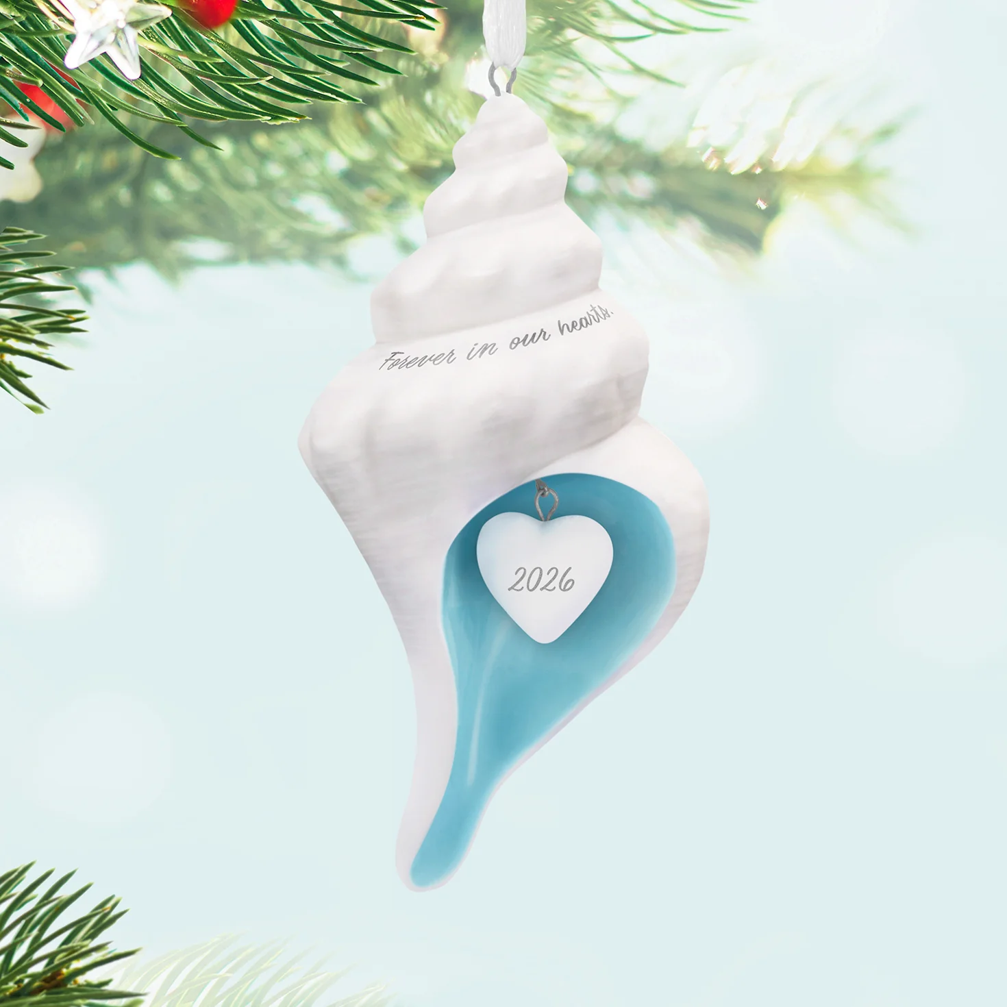 Forever in Our Hearts Shell 2026, Porcelain — 2026 Hallmark Keepsake Christmas Ornament - Image 2