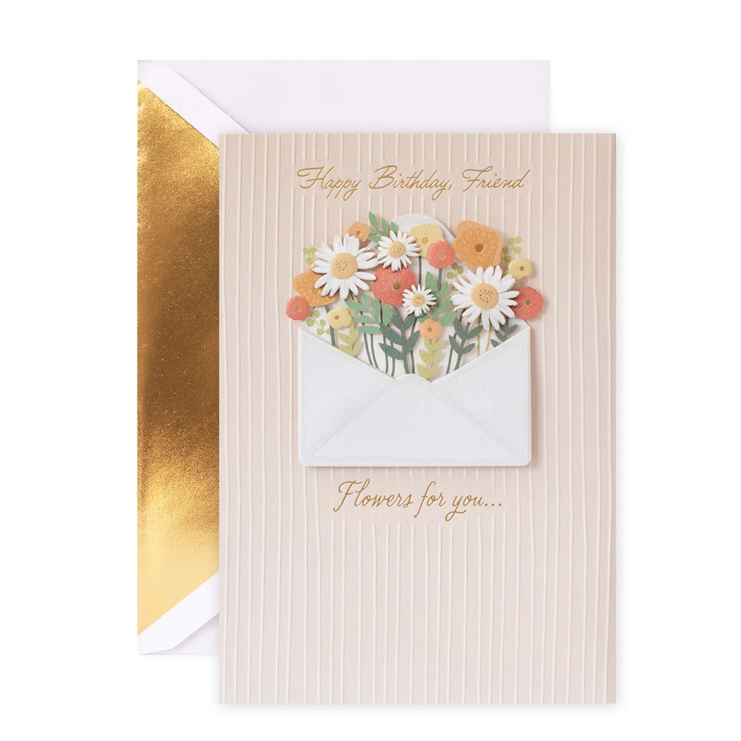Hallmark Signature Birthday Card For Friend - Flowers For You - Image 3