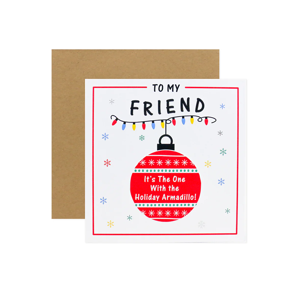 Hallmark Friends Christmas Card For Friend - Holiday Armadillo - Image 3