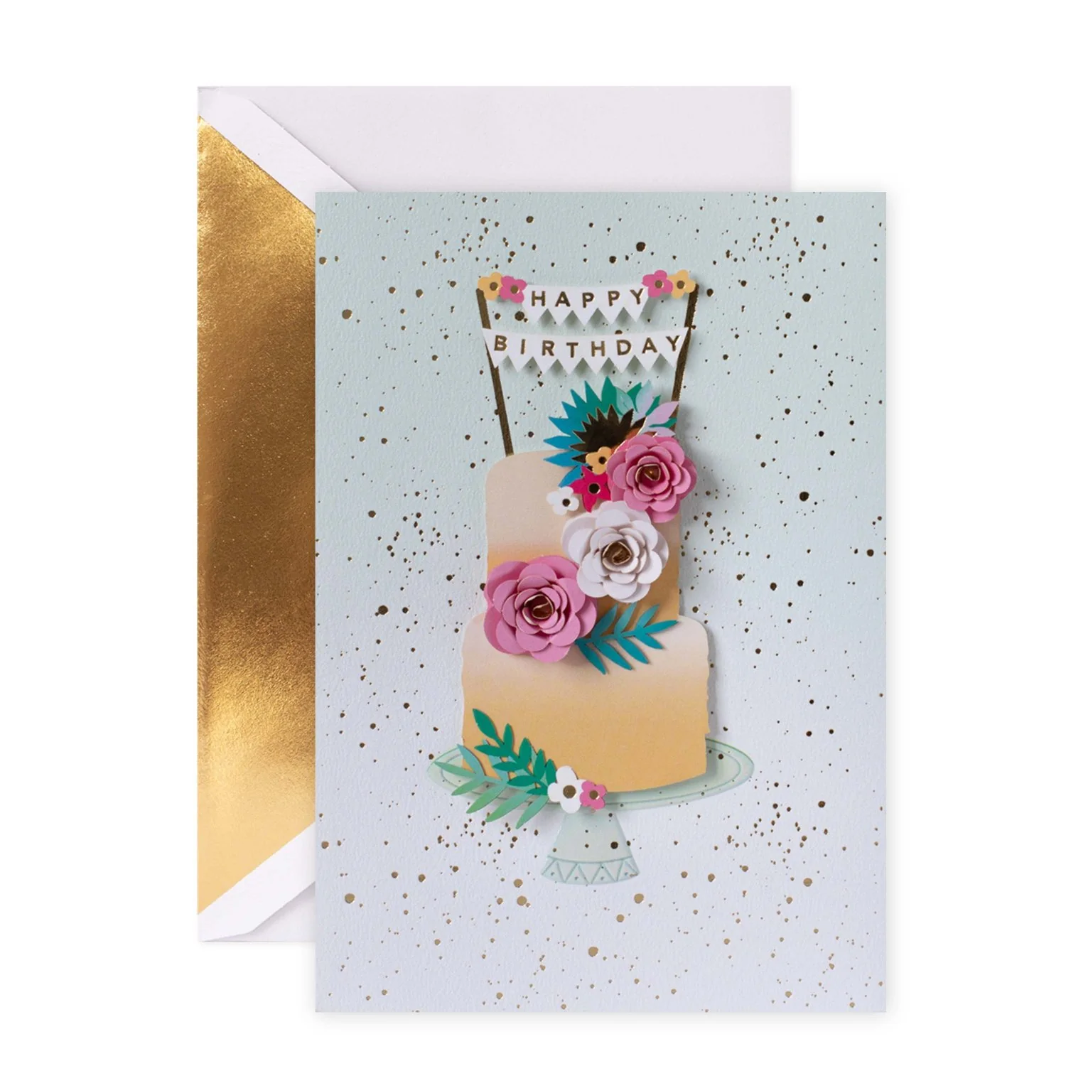 Hallmark Signature Birthday Card - Floral Cake - Image 3