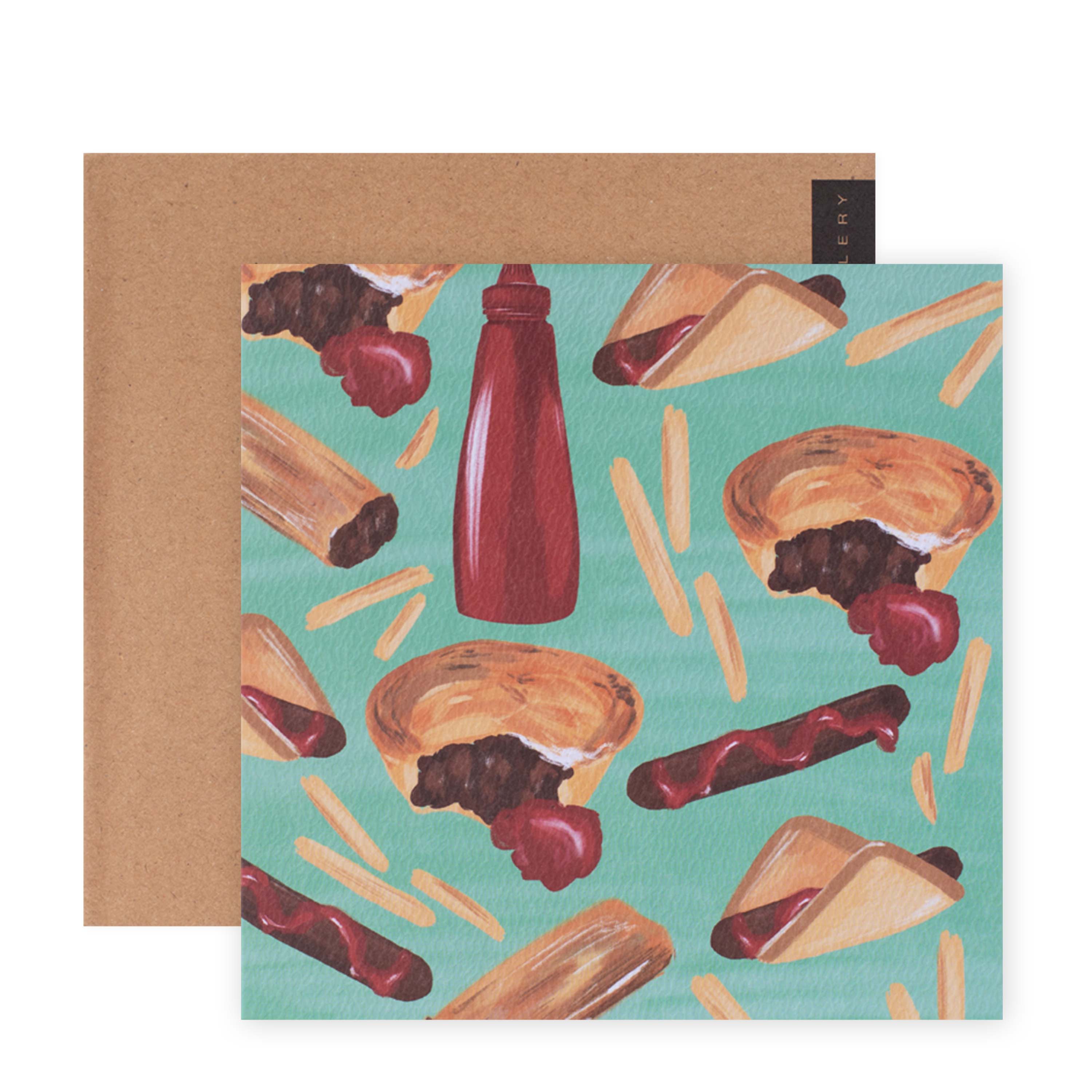 Hallmark x Christie Williams Gallery Blank Greeting Card - Footy Food - Image 3