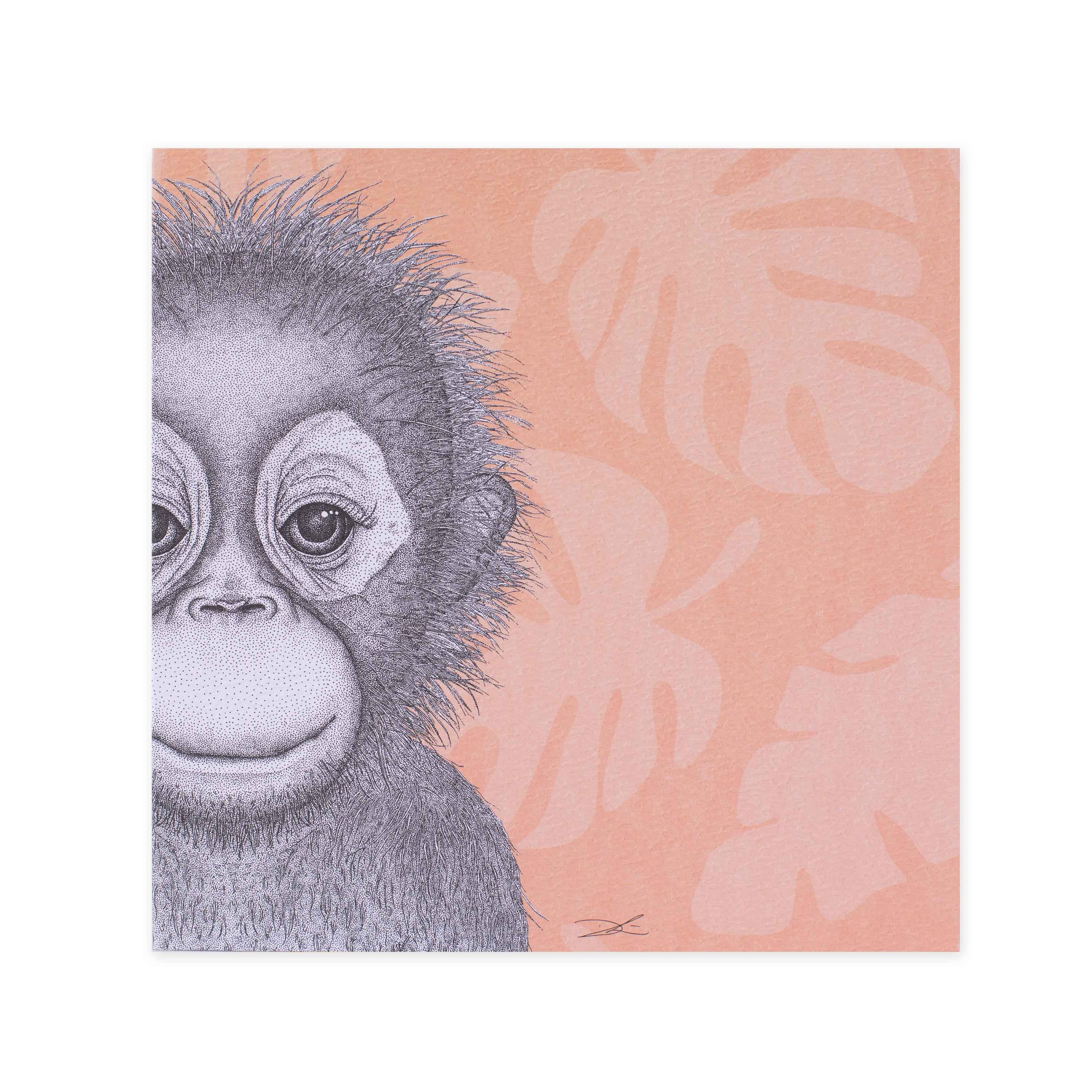 Hallmark x Dots by Donna Gallery Blank Greeting Card - Ollie The Orangutan