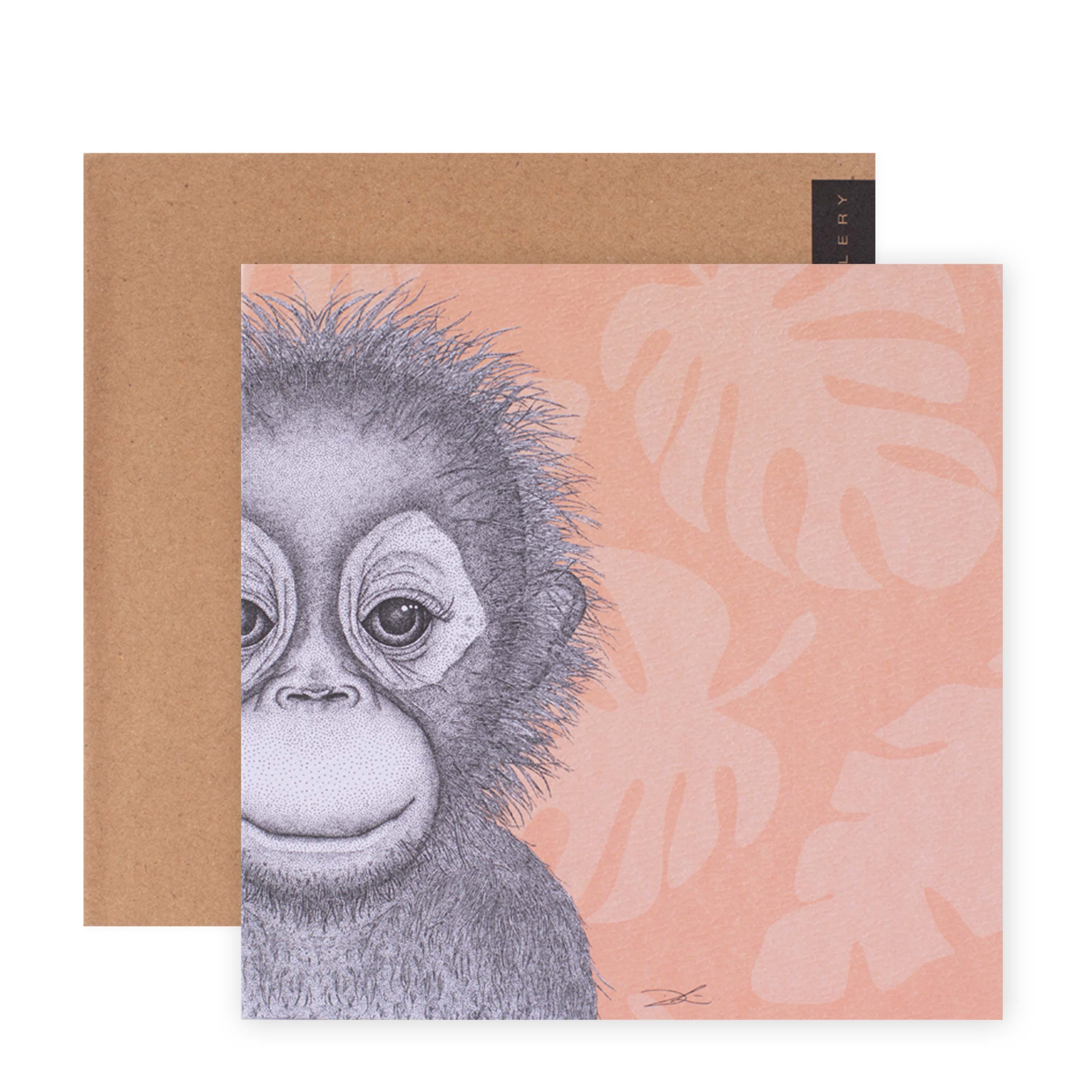 Hallmark x Dots by Donna Gallery Blank Greeting Card - Ollie The Orangutan - Image 3