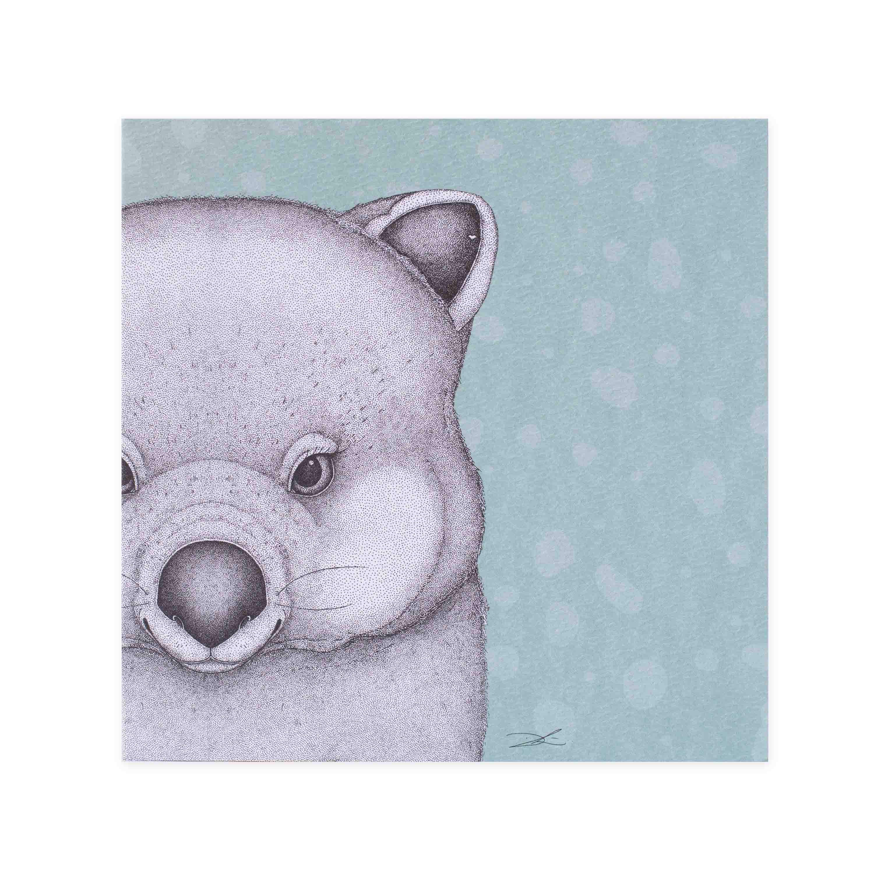 Hallmark x Dots by Donna Gallery Blank Greeting Card - Walter The Wombat