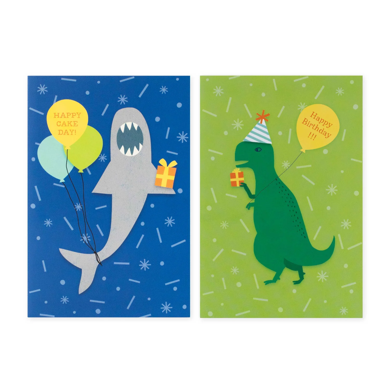 Hallmark Multipack of 12 Kids Birthday Cards - 2 designs, Birthday Shark and Birthday Dinosaur - Image 4