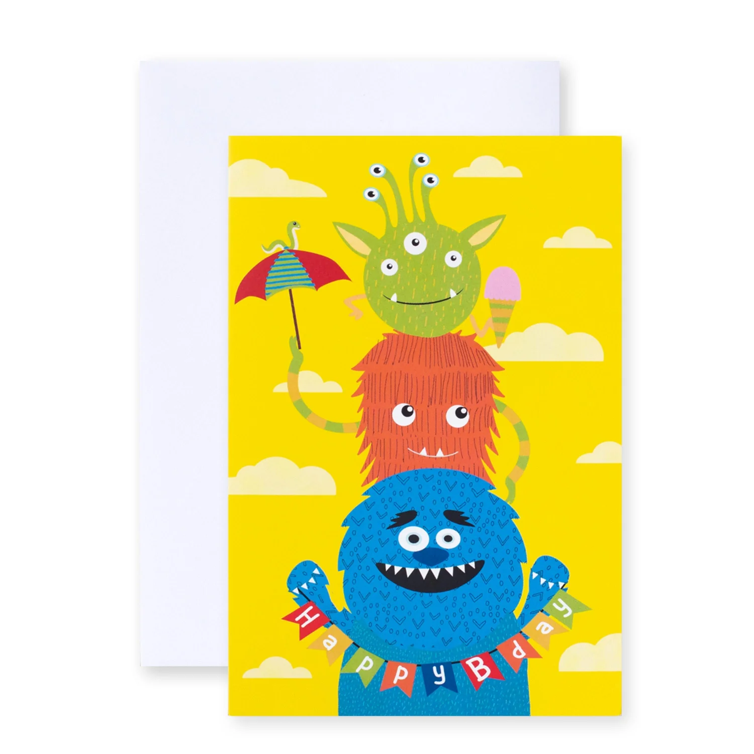 Hallmark Multipack of 12 Kids Birthday Cards - 2 designs, Fun Colourful Monsters! - Image 2