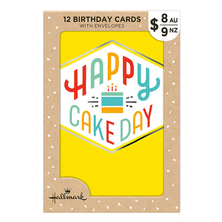 Hallmark Multipack of 12 Birthday Cards - 4 designs, Balloons and Birthday Text