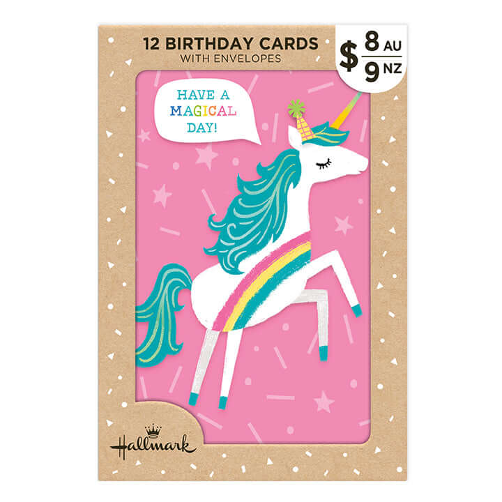 Hallmark Multipack of 12 Birthday Cards - 4 designs, Fun Party Animals