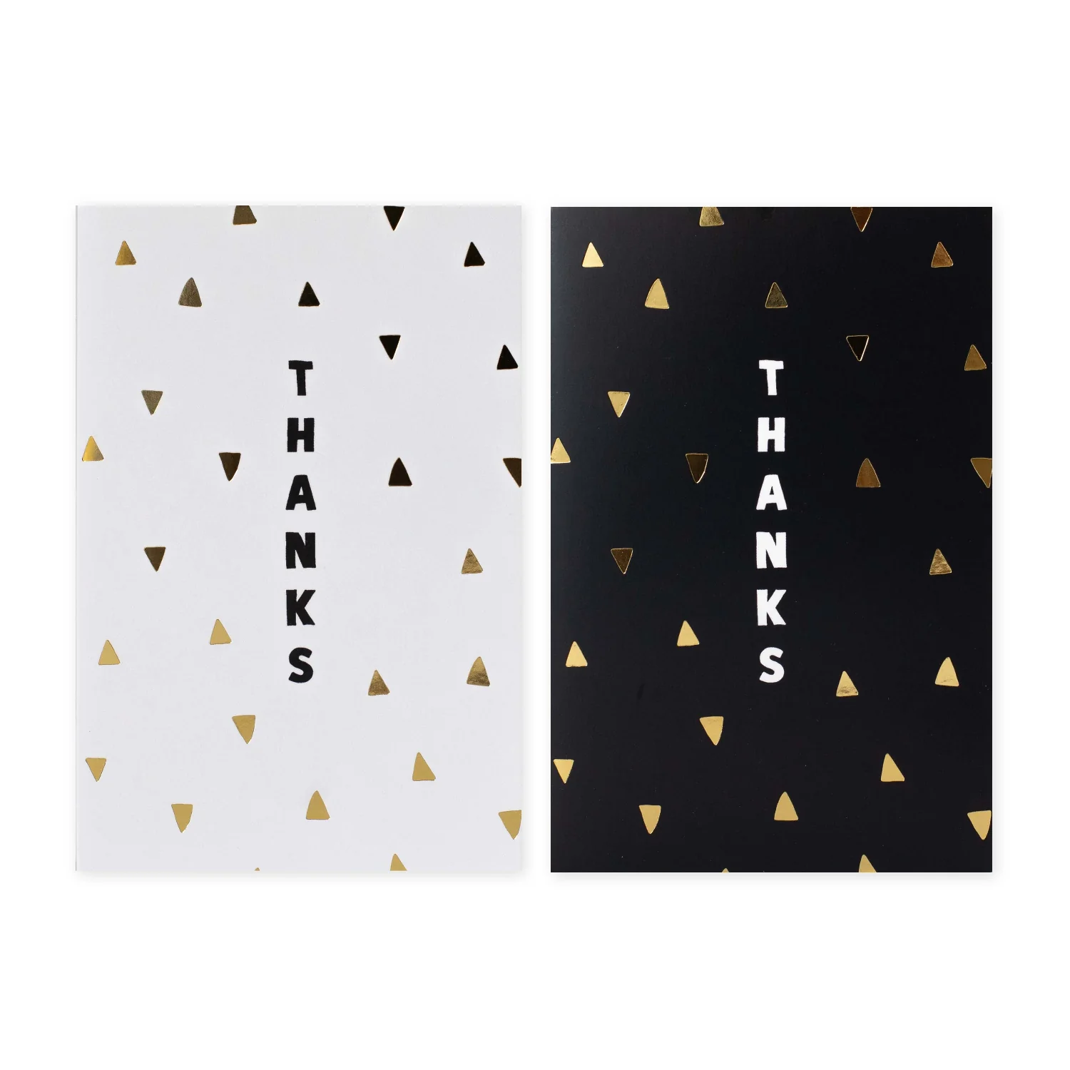 Hallmark Multipack of 12 Thank You Cards - 2 designs, Gold Triangles Thanks - Image 4