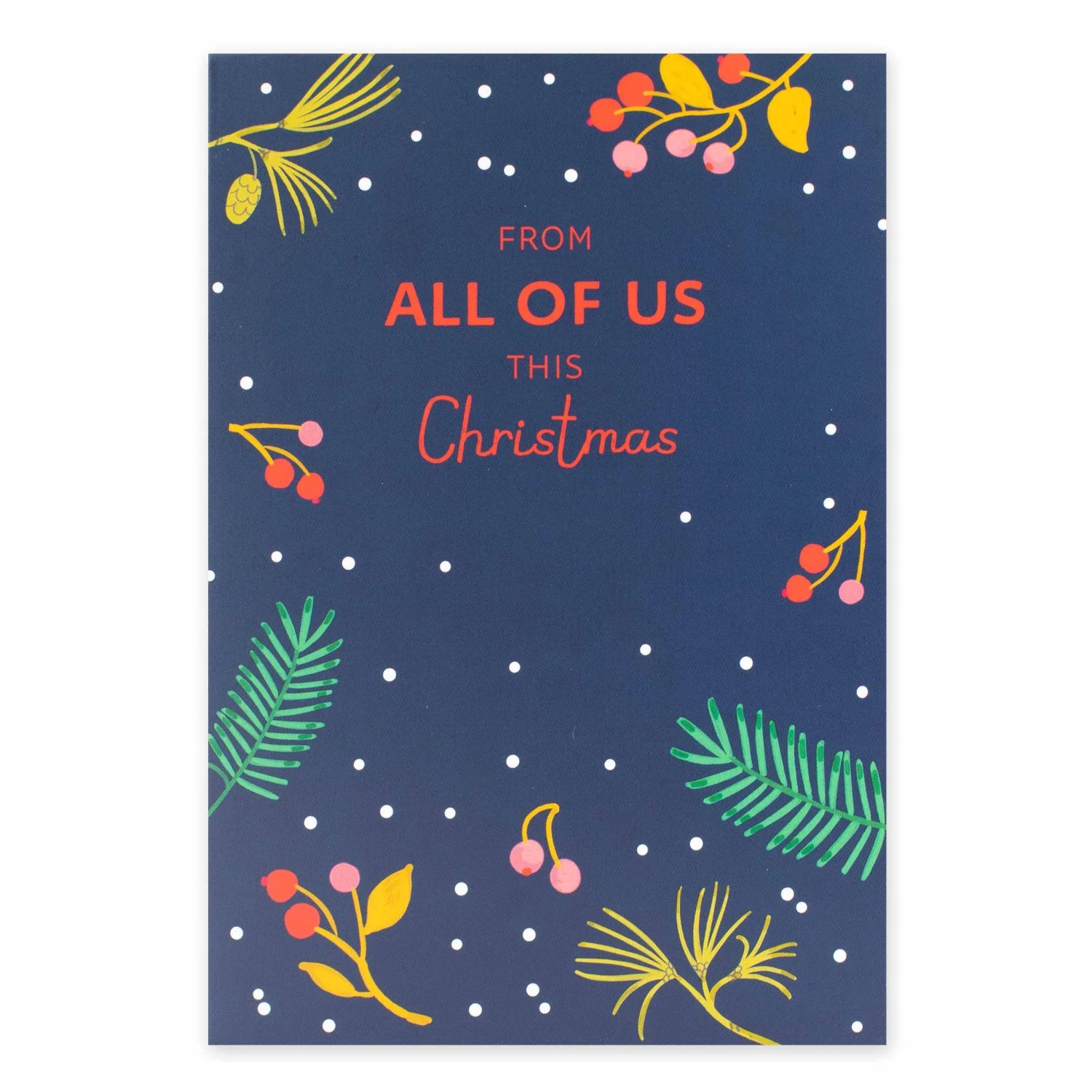 Hallmark Christmas Card From All Of Us - Happy & Bright