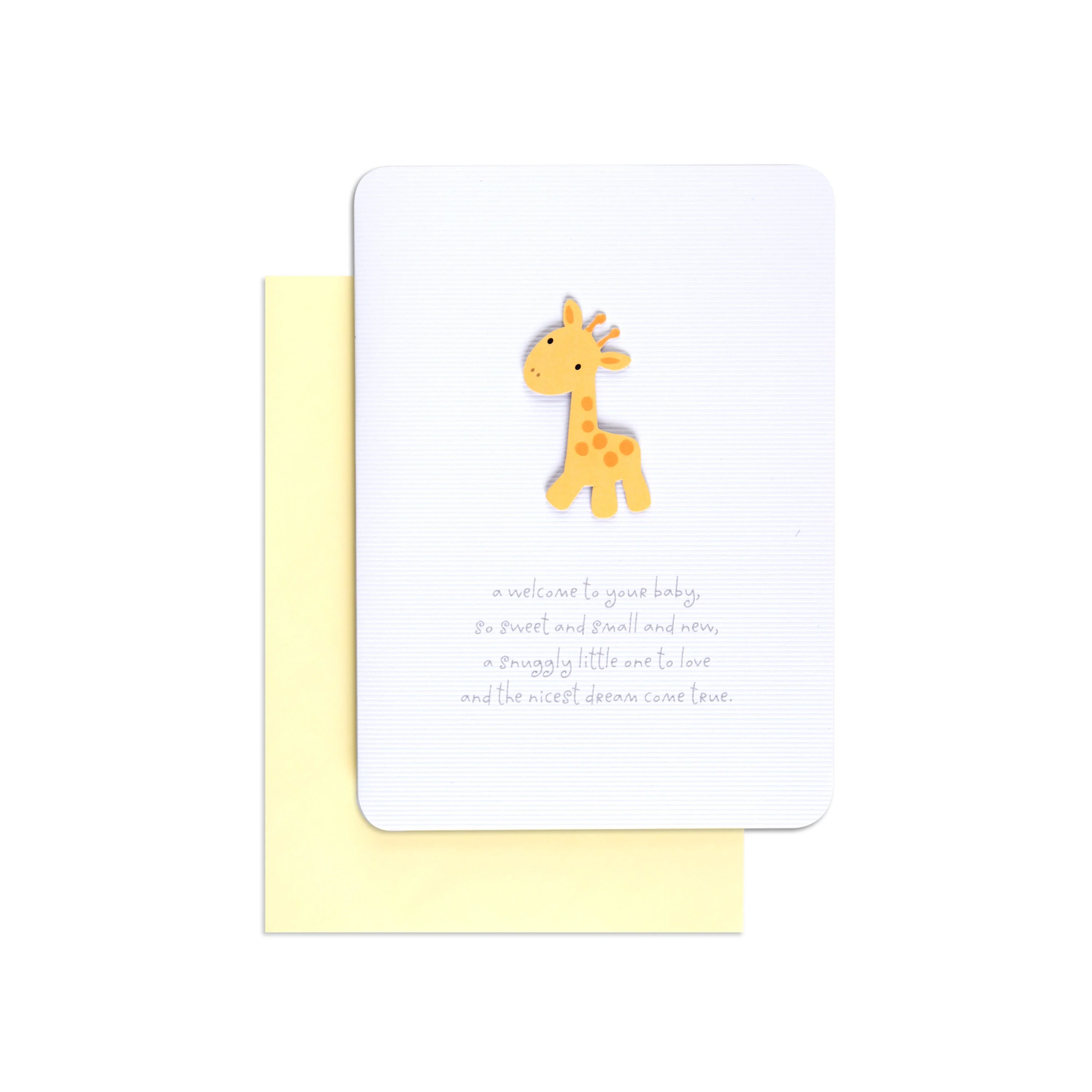 Sweet Gender Neutral Giraffe New Baby Congratulations Card - Image 3