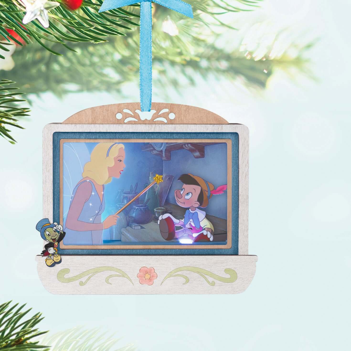 Disney, Pinocchio 85th Anniversary Geppetto’s Wish Come True Papercraft With Light — 2025 Hallmark Keepsake Christmas Ornament - Image 2
