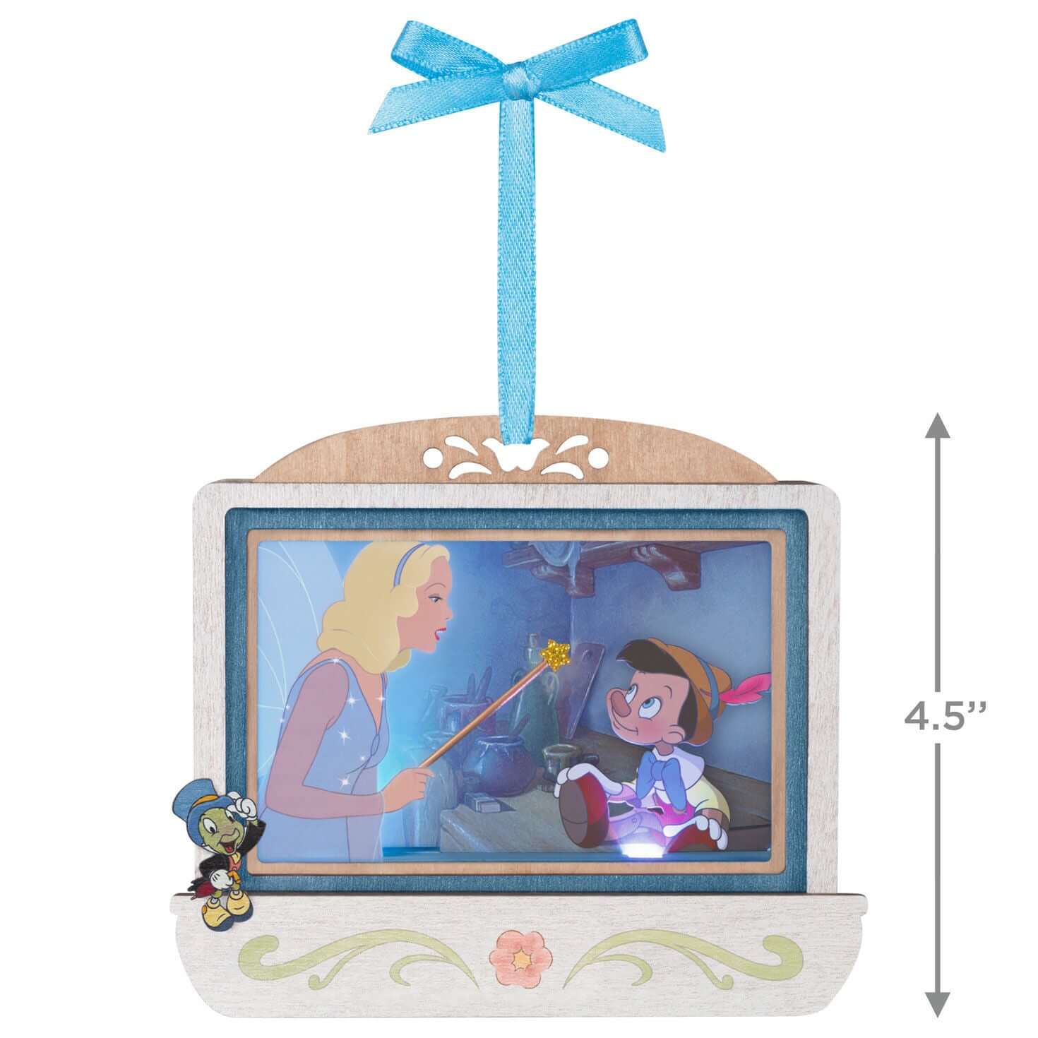 Disney, Pinocchio 85th Anniversary Geppetto’s Wish Come True Papercraft With Light — 2025 Hallmark Keepsake Christmas Ornament - Image 6