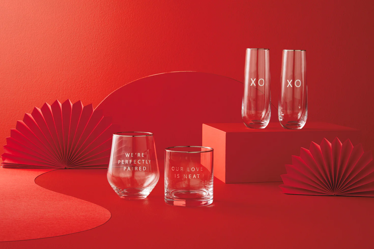 XO Stemless Champagne Flutes, Set of 2 - Image 3