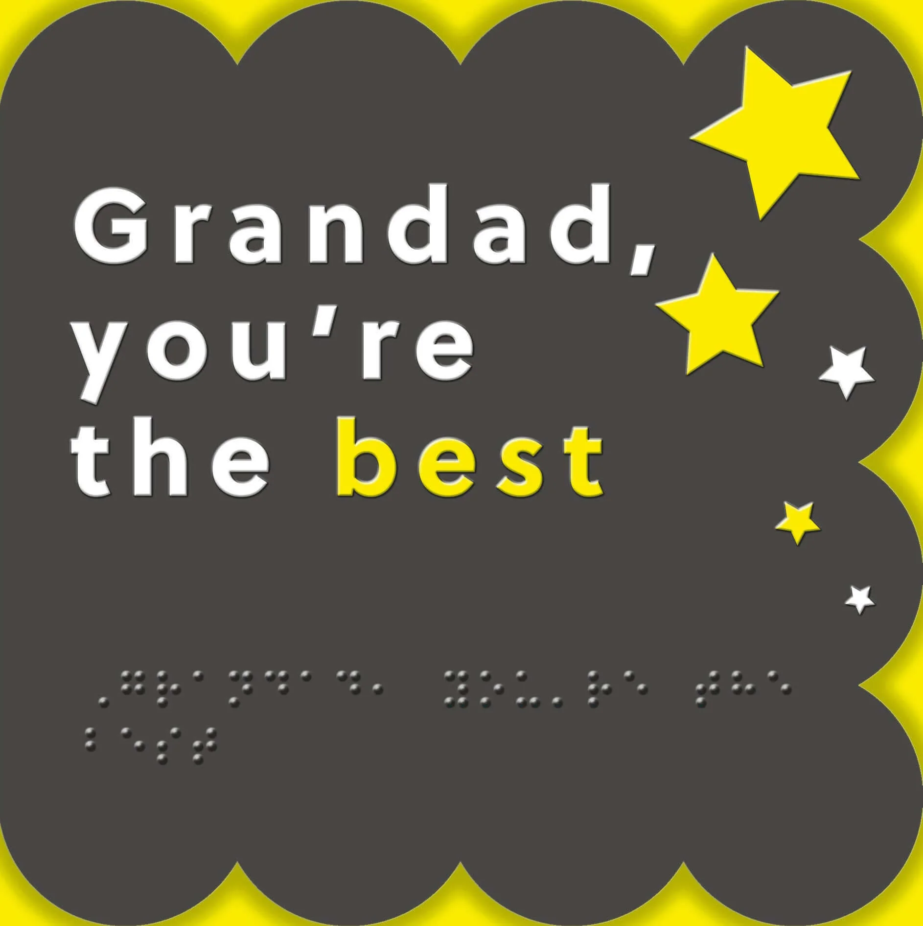 Hallmark x Guide Dogs Braille Greeting Card For Grandad - The Best!