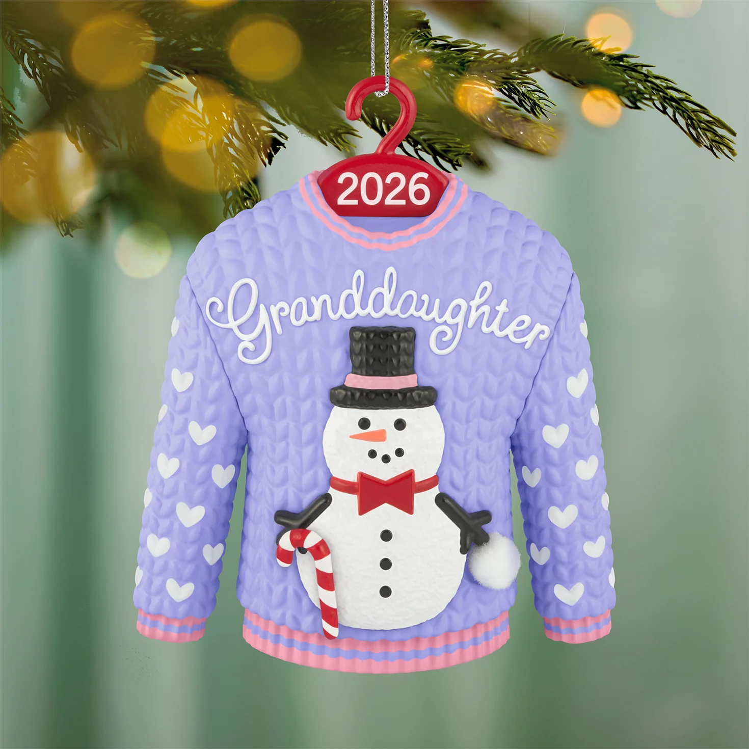 Granddaughter Snowman Sweater 2026 — 2026 Hallmark Keepsake Christmas Ornament - Image 2