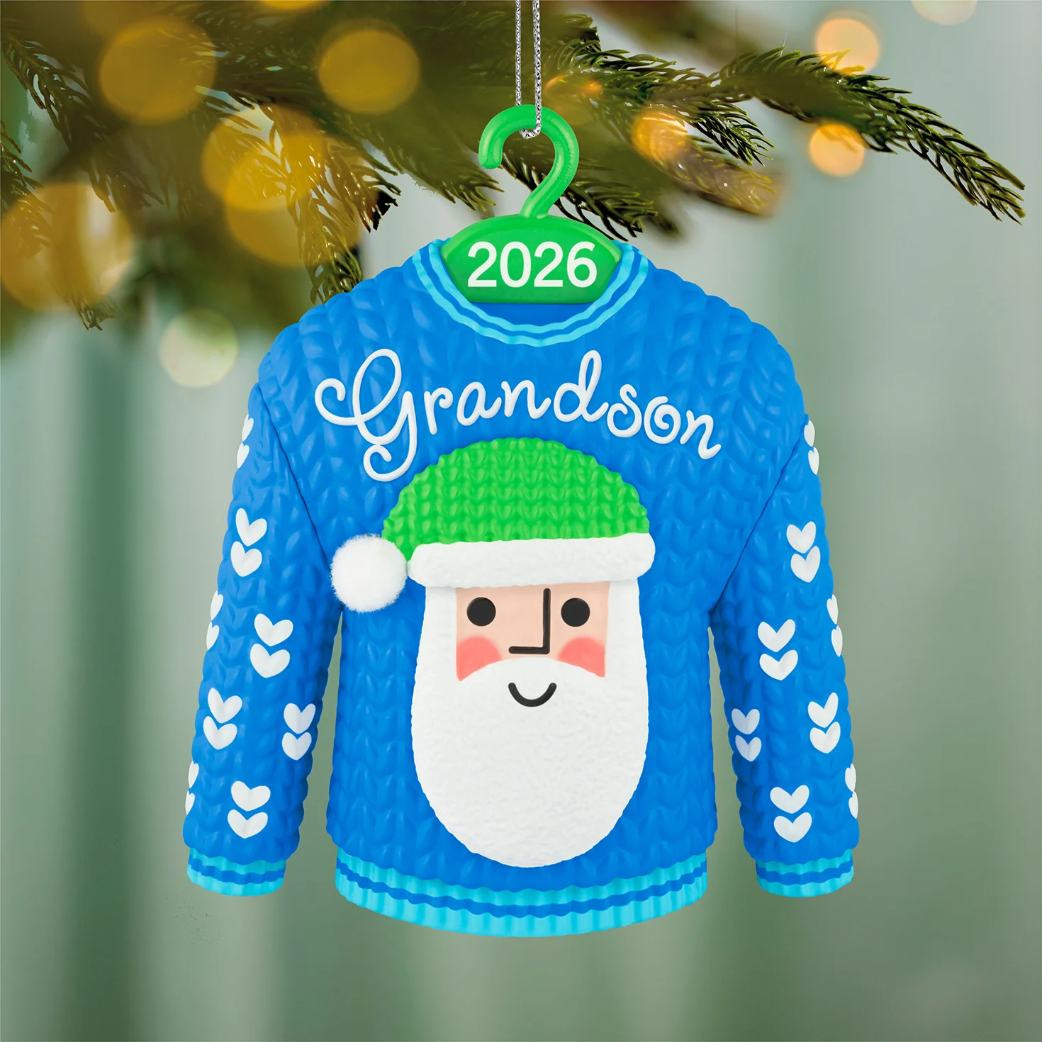 Grandson Santa Sweater 2026 — 2026 Hallmark Keepsake Christmas Ornament - Image 2