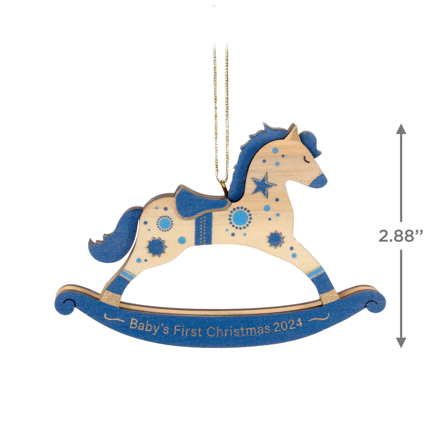 Baby Boy's First Christmas Rocking Horse Wood — Hallmark Keepsake Christmas Ornament - Image 4