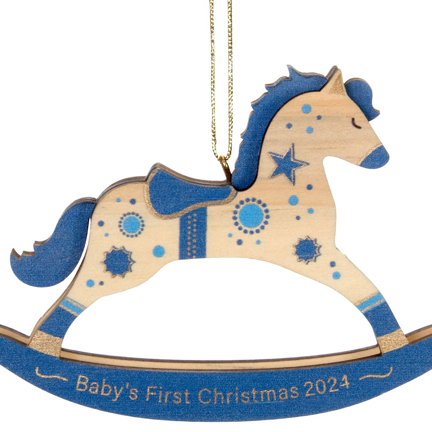 Baby Boy's First Christmas Rocking Horse Wood — Hallmark Keepsake Christmas Ornament - Image 8