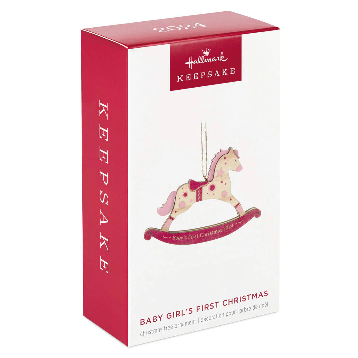 Baby Girl's First Christmas Rocking Horse Wood — Hallmark Keepsake Christmas Ornament - Image 7