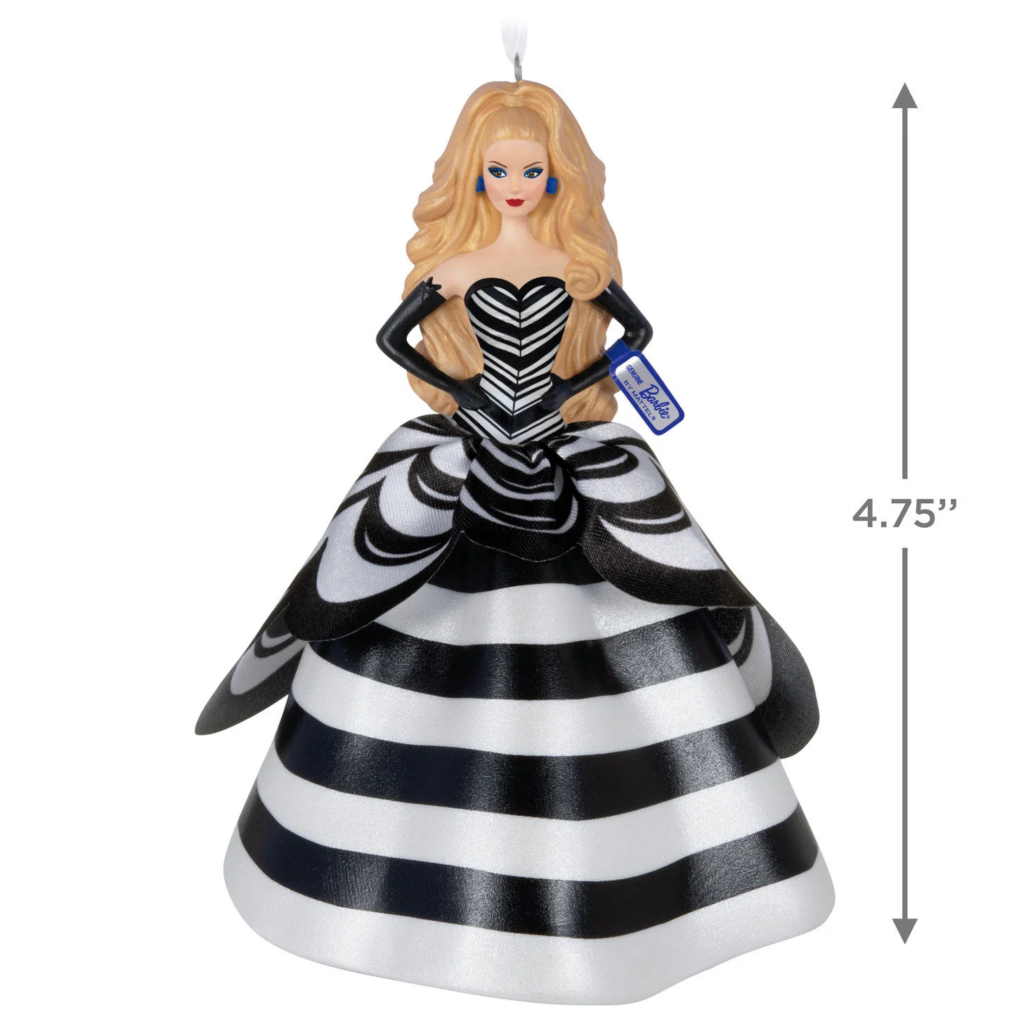 Barbie™ 65th Anniversary Blue Sapphire Barbie™ Porcelain and Fabric — Hallmark Keepsake Christmas Ornament - Image 3