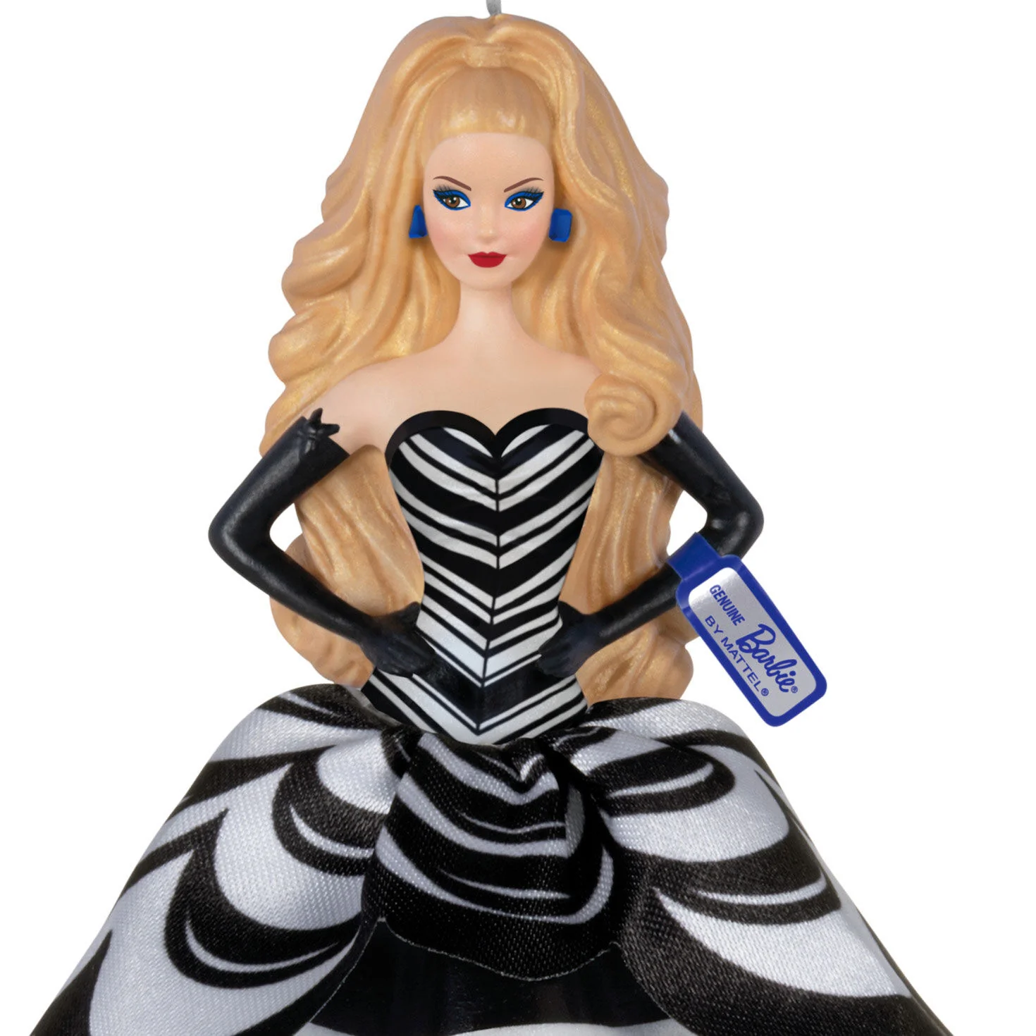 Barbie™ 65th Anniversary Blue Sapphire Barbie™ Porcelain and Fabric — Hallmark Keepsake Christmas Ornament - Image 4