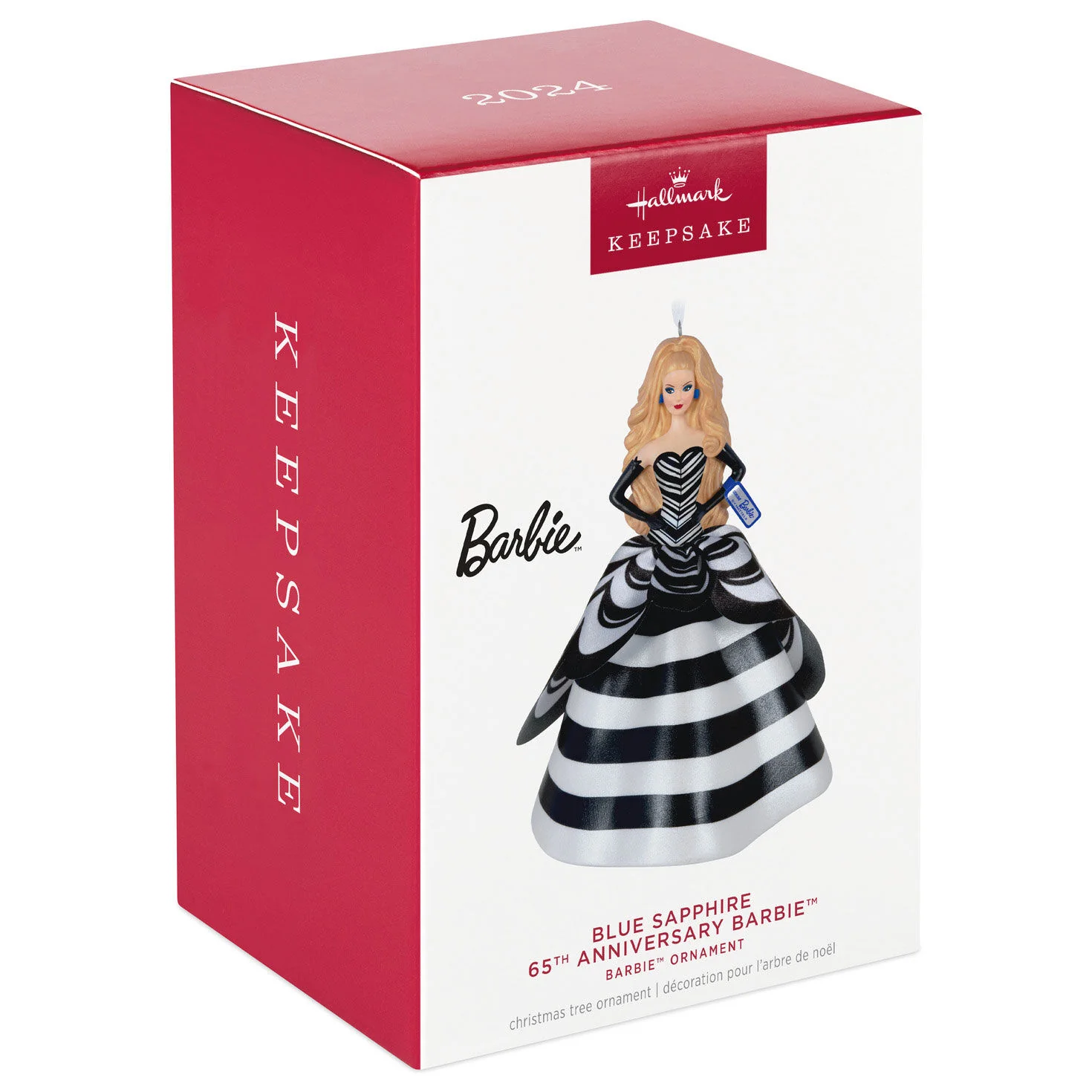 Barbie™ 65th Anniversary Blue Sapphire Barbie™ Porcelain and Fabric — Hallmark Keepsake Christmas Ornament - Image 6
