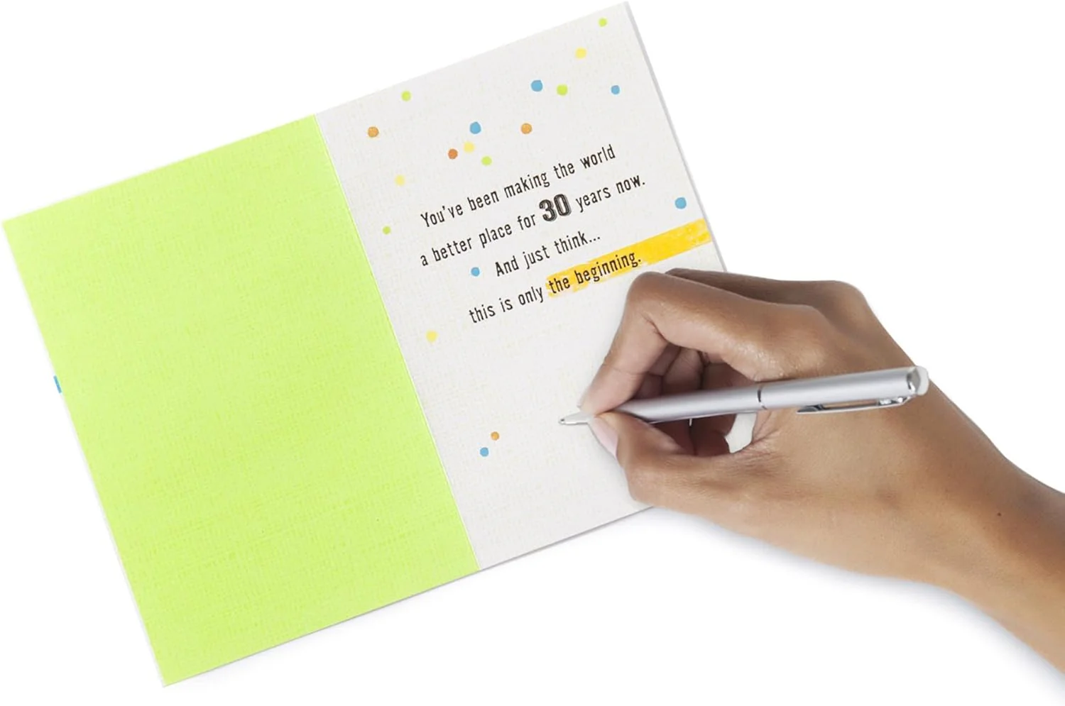 Hallmark 30th Birthday Greeting Card (Stripes and Dots) - Image 3