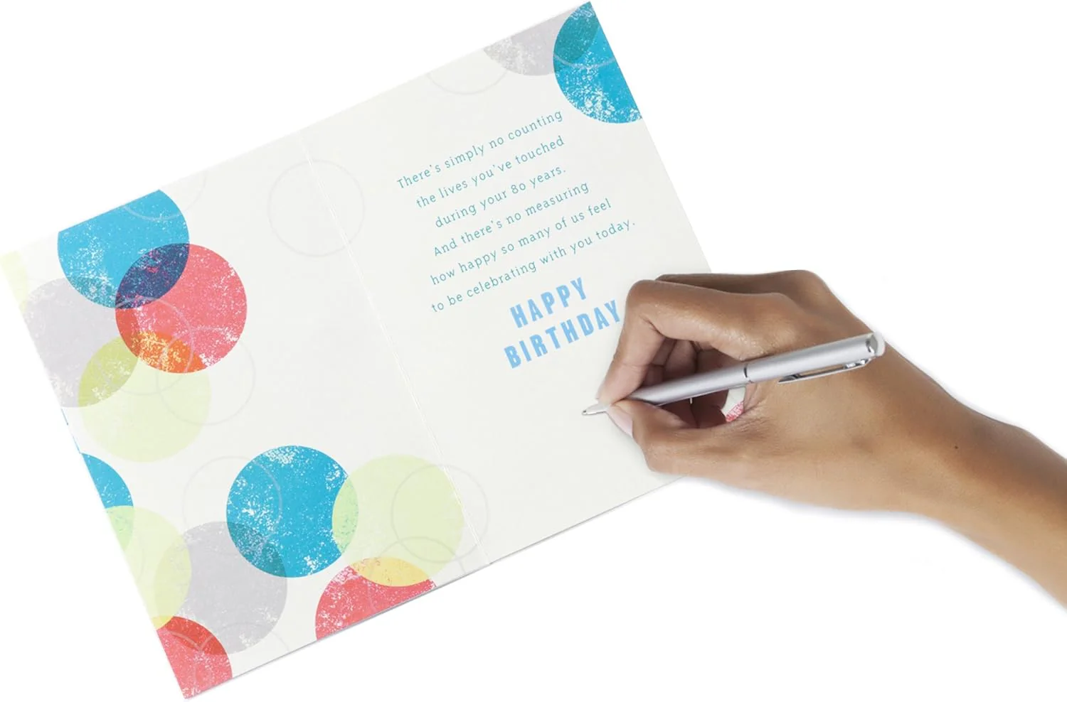 Hallmark 80th Birthday Greeting Card (Color Orbs) - Image 4