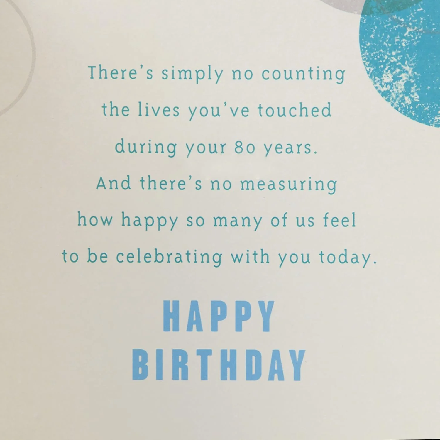 Hallmark 80th Birthday Greeting Card (Color Orbs) - Image 5