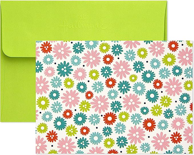 Hallmark Assorted Notecards (Stripes, Floral, Polka Dots, Bird, 40 Cards and Envelopes) - Image 5