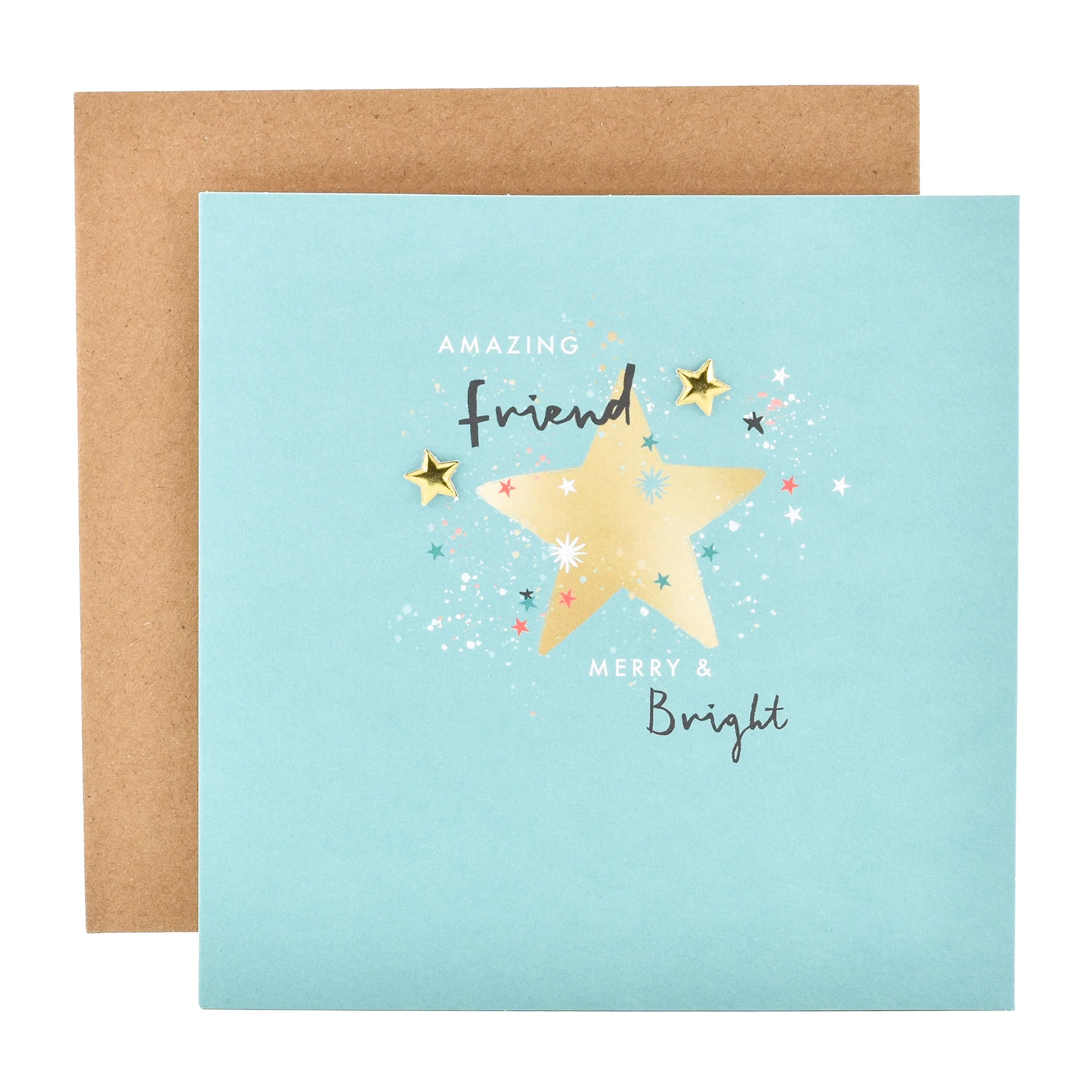 Hallmark Christmas Card  For Friend - Merry & Bright - Image 3