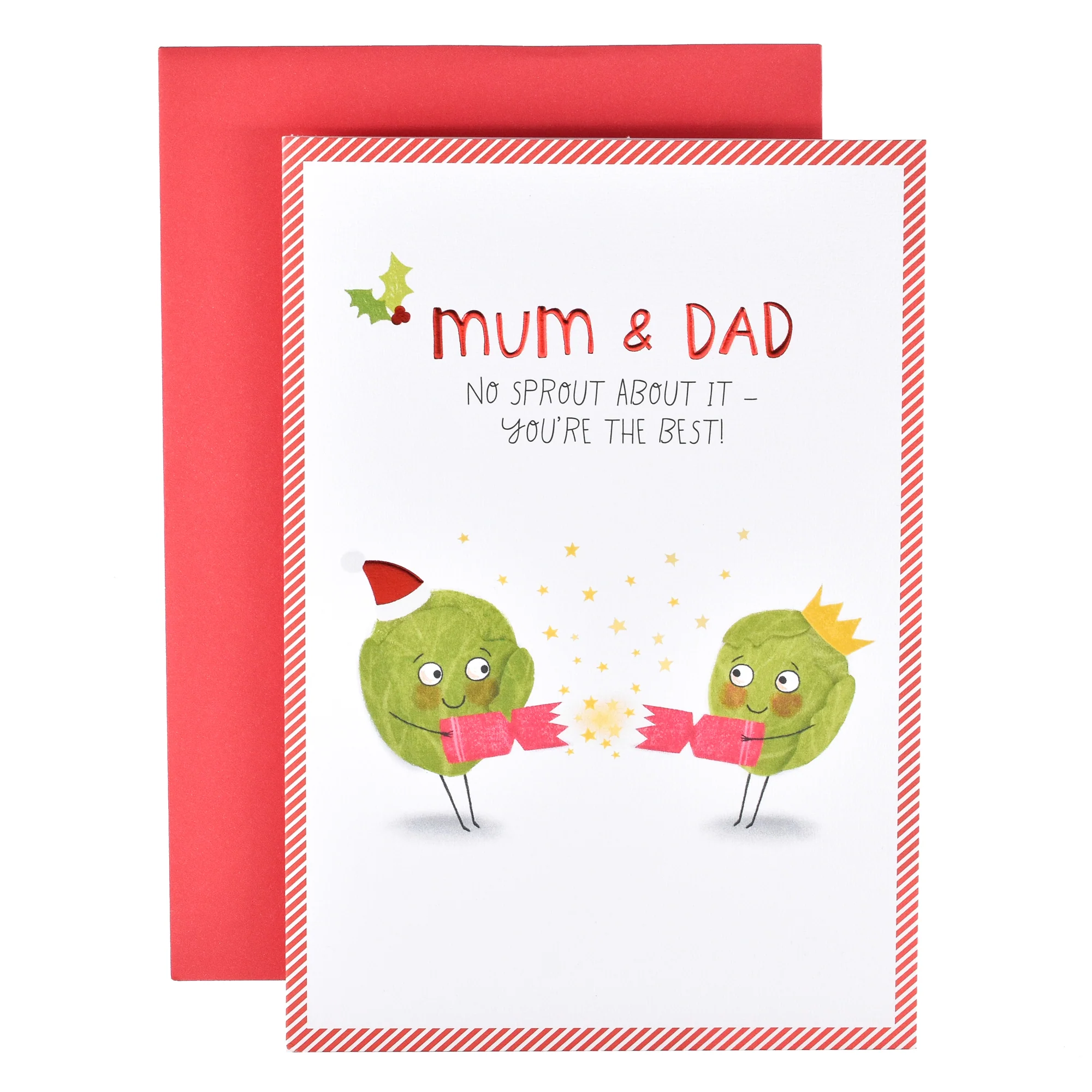 Hallmark Christmas Card For Mum & Dad - Brussels Sprouts - Image 2