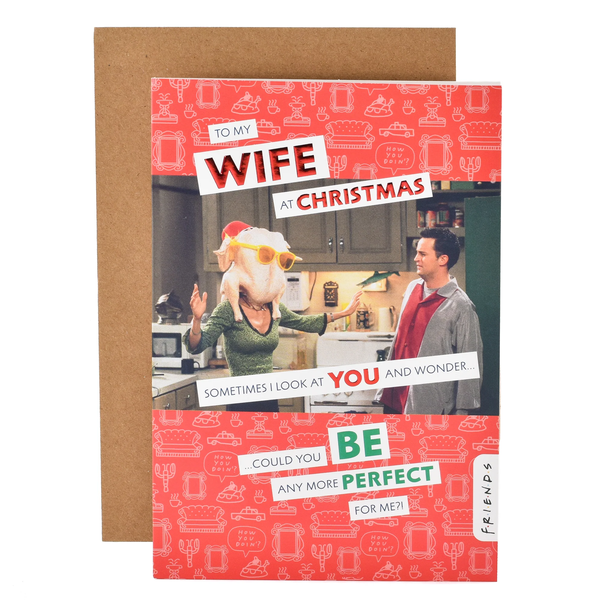 Hallmark Christmas Card For Wife - Friends Monica and Chandler - Image 3