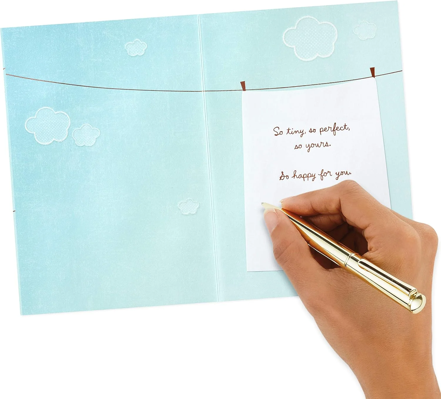 Hallmark Congratulations Greeting Card for New Baby Boy (Clothesline) - Image 5