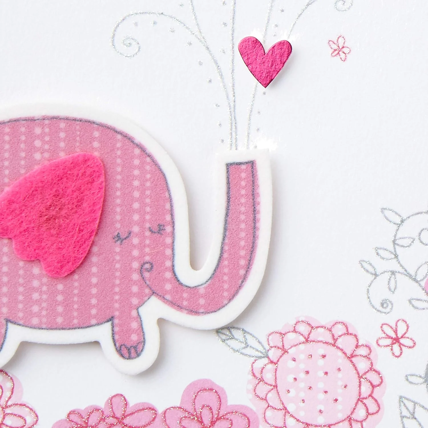 Hallmark Congratulations Greeting Card for New Baby Girl (Pink Elephant) - Image 3