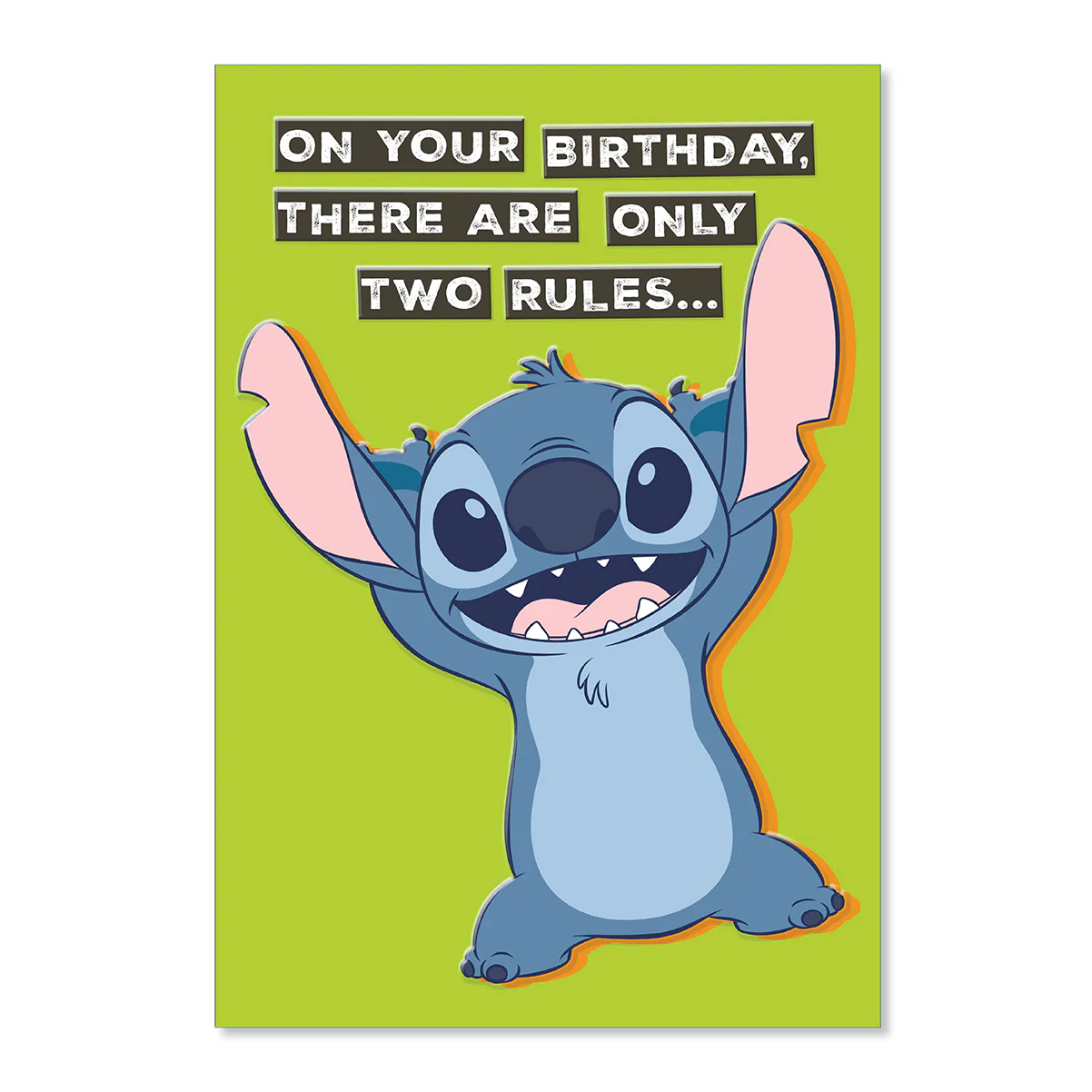 Disney Stitch Birthday Greeting Card - Two Rules