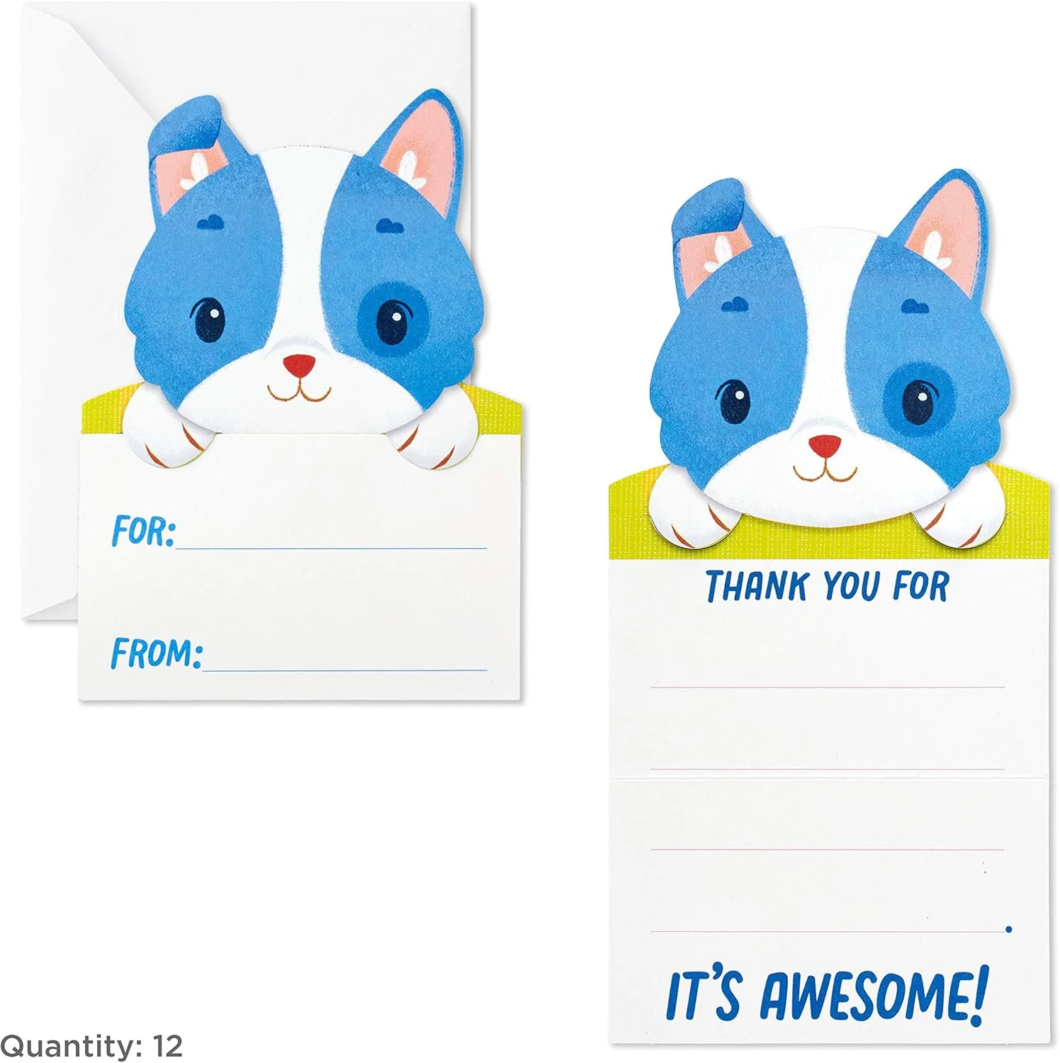 Hallmark Kids Fill in The Blank Thank You Cards Assortment, Dogs and Cats (24 Thank You Notes and 40 Stickers) - Image 3