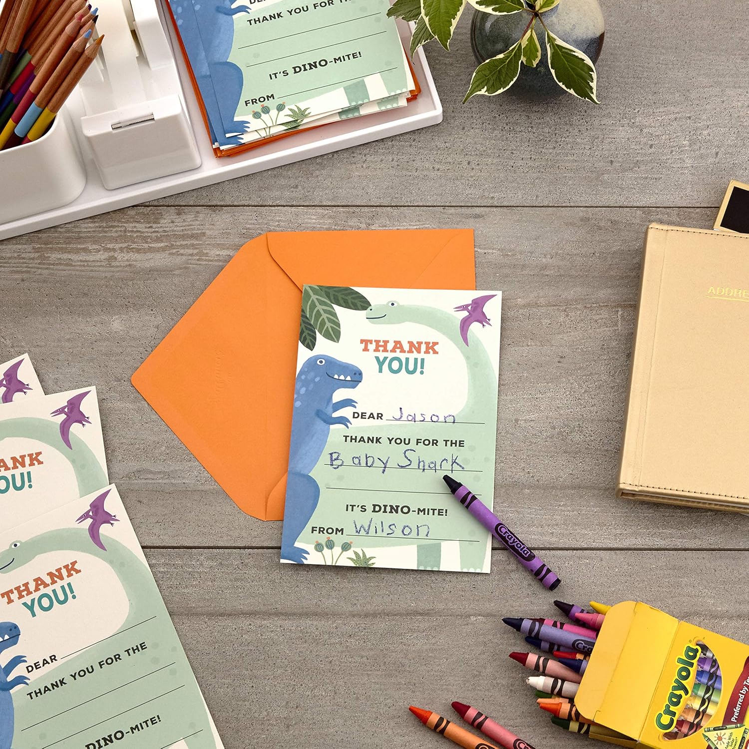 Hallmark Kids Fill in The Blank Thank You Cards, Dinosaurs (20 Cards with Envelopes) - Image 4