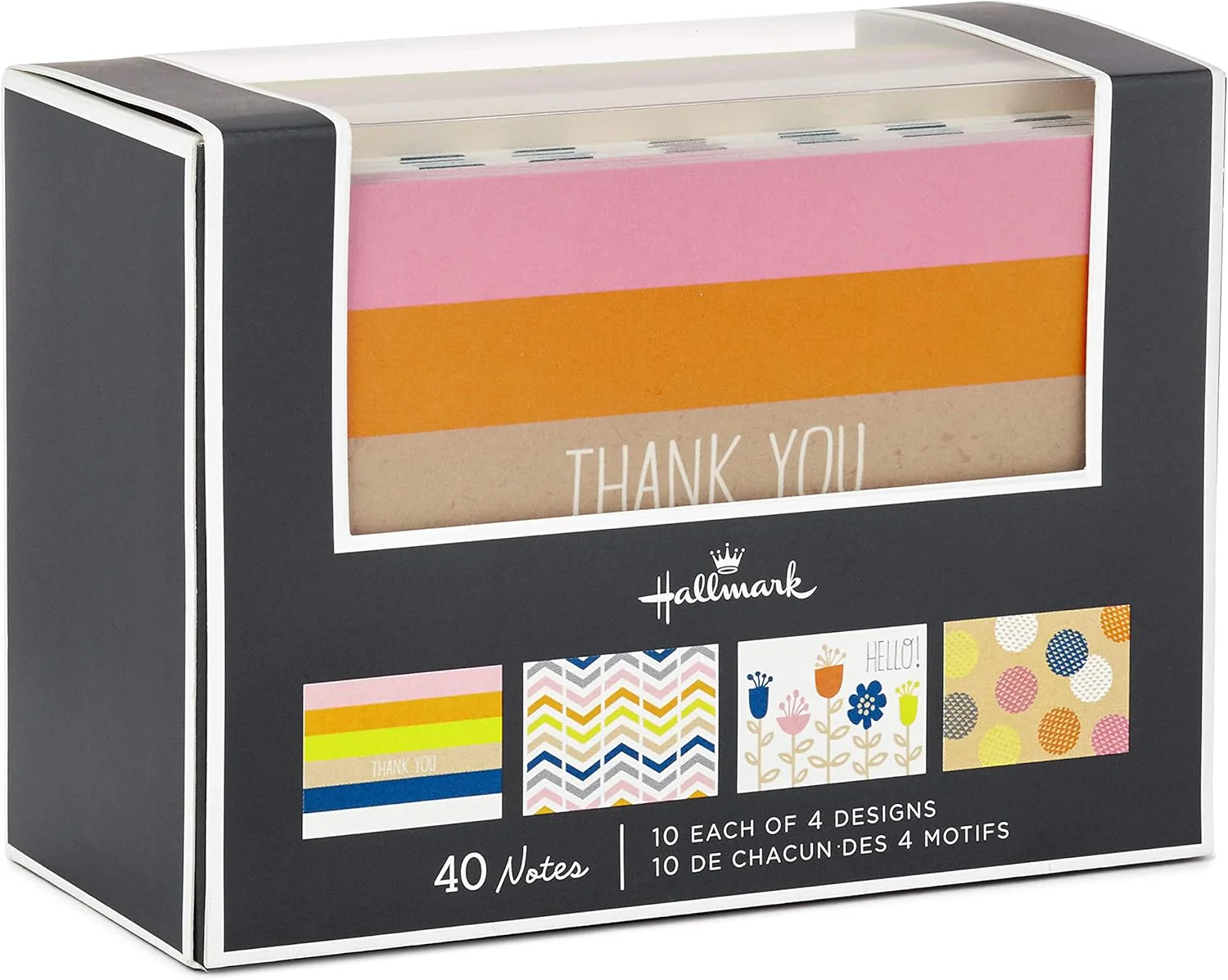 Hallmark Notecards (Stripes, Dots, Flowers, 40 Cards and Envelopes) - Image 2