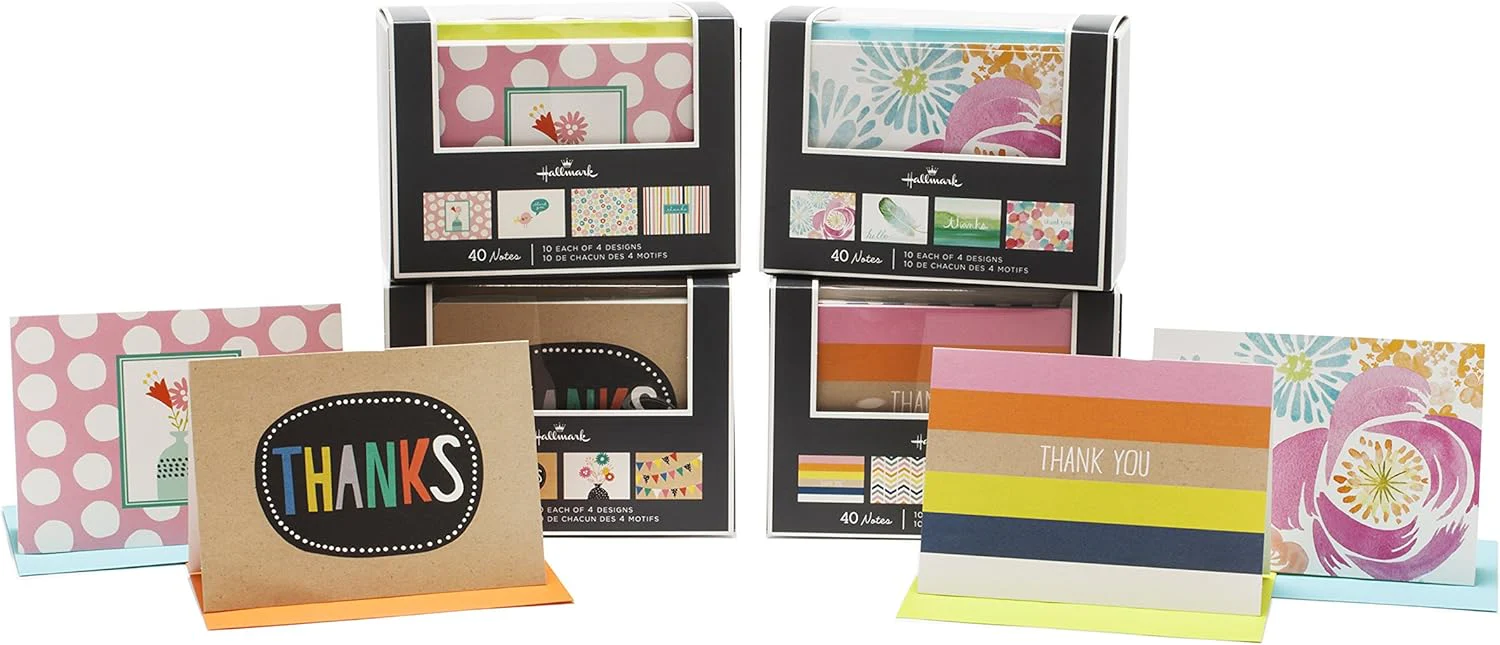 Hallmark Notecards (Stripes, Dots, Flowers, 40 Cards and Envelopes) - Image 8