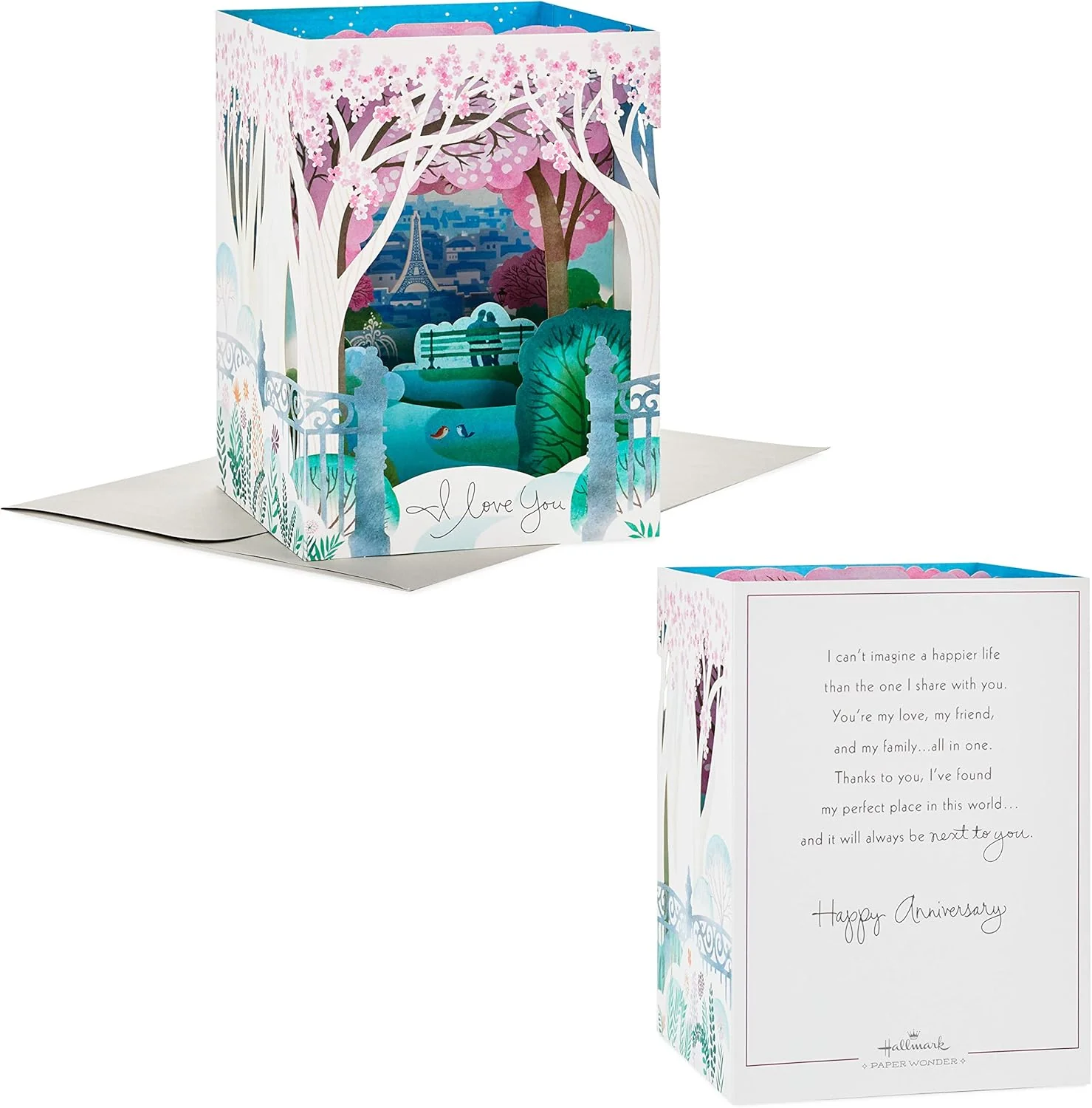 Hallmark Paper Wonder Displayable Pop Up Anniversary Card (Paris) - Image 6