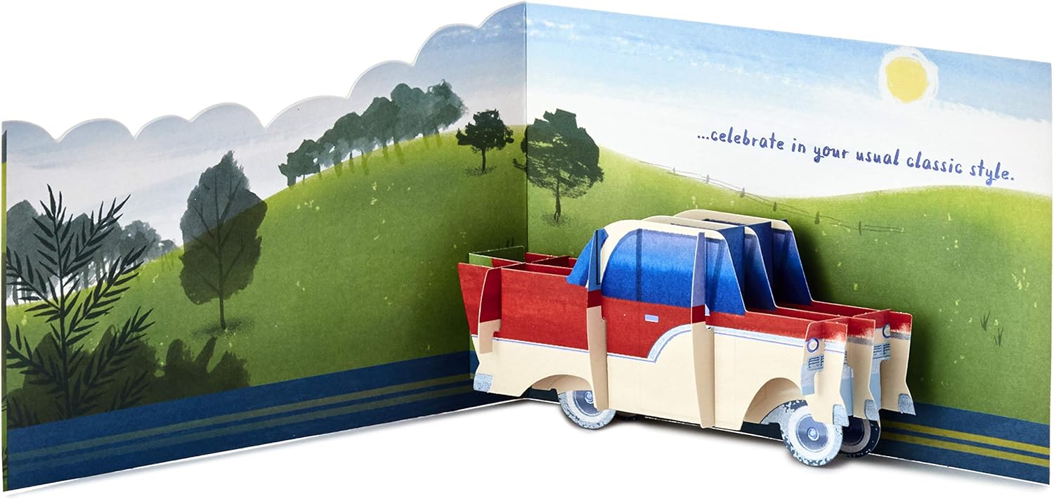 Hallmark Paper Wonder Displayable Pop Up Birthday Card (Classic Car) - Image 4