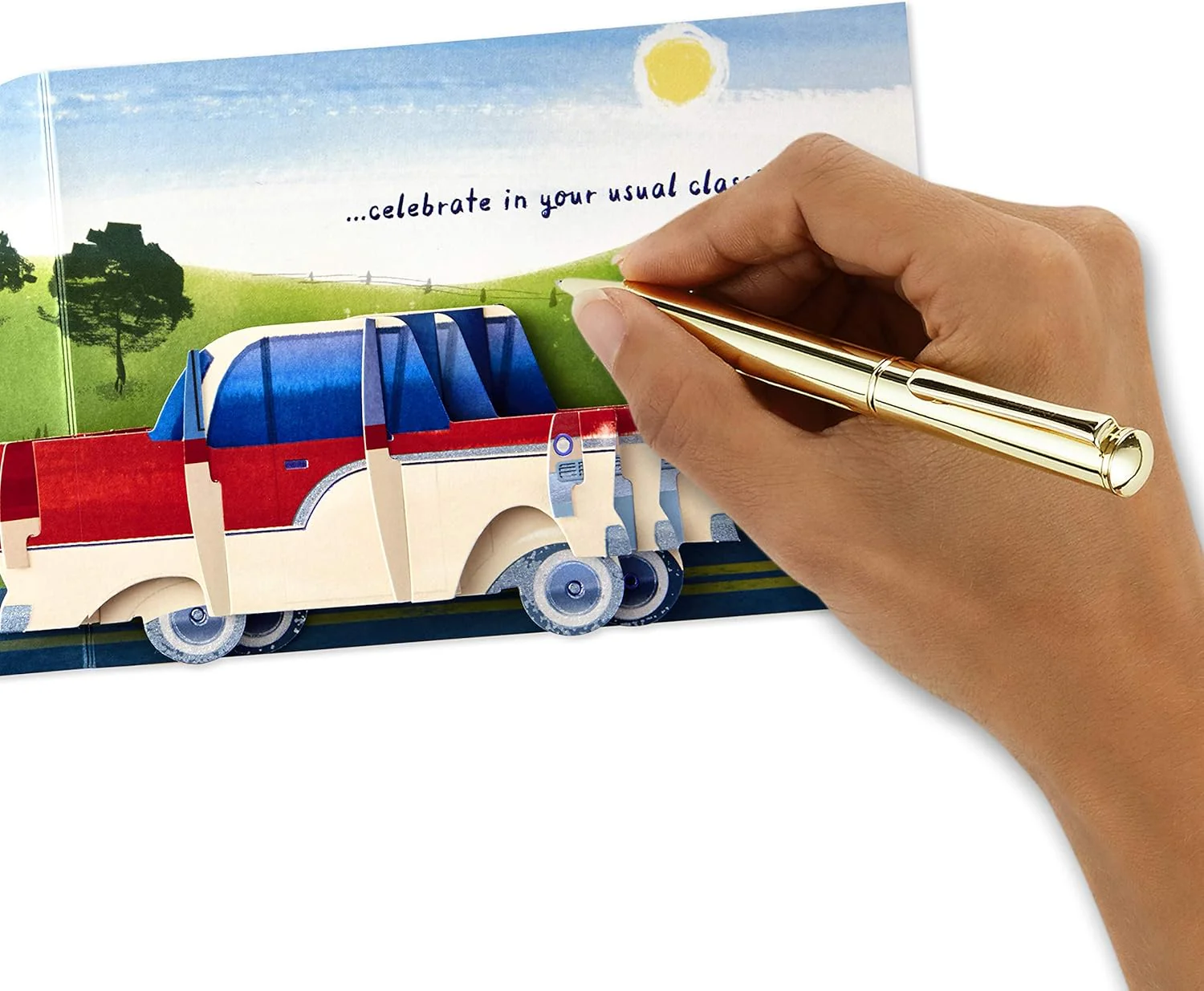 Hallmark Paper Wonder Displayable Pop Up Birthday Card (Classic Car) - Image 7