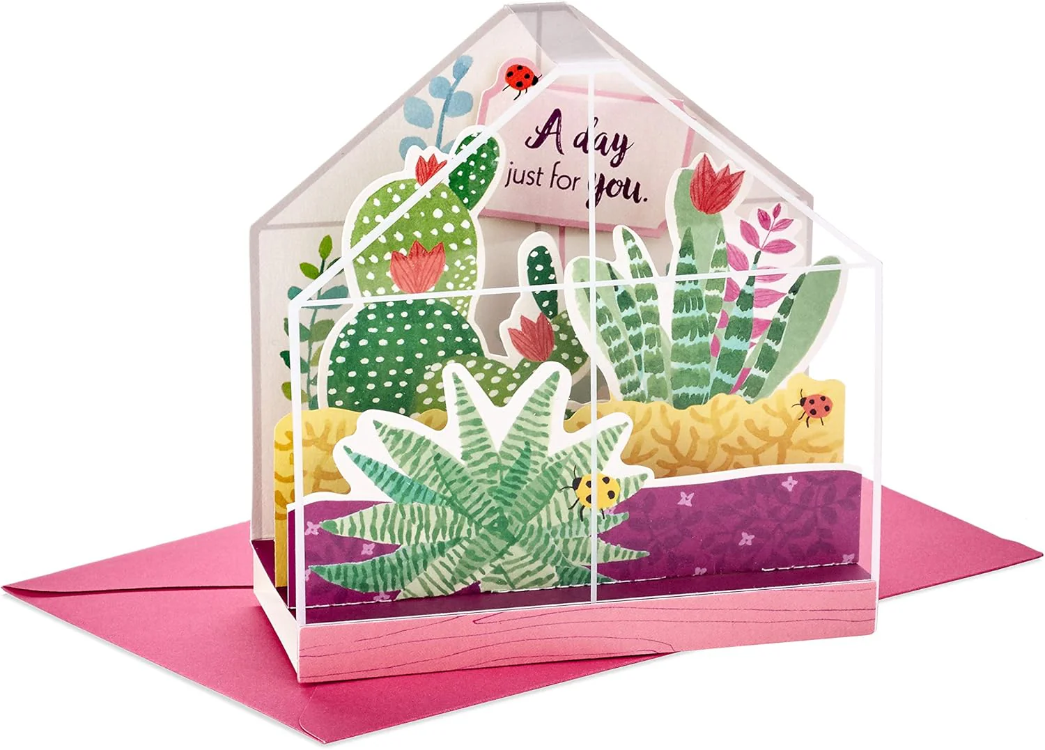 Hallmark Paper Wonder Displayable Pop Up Birthday Card or Mother's Day Card (Succulents), 5 X 7. 2 inches - Image 3